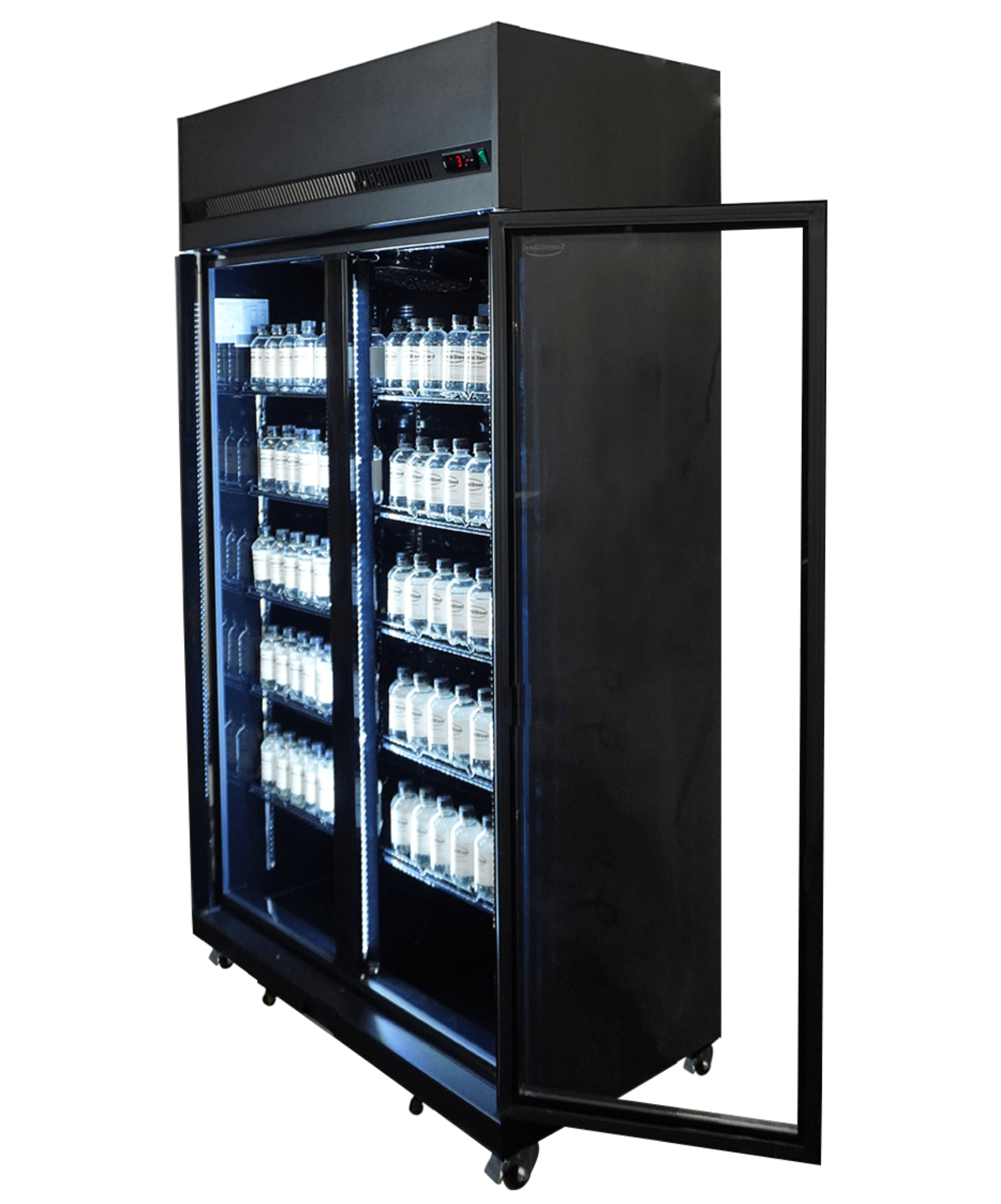 Picture of Combisteel Black Two-Door Glass Refrigerator - 770 L