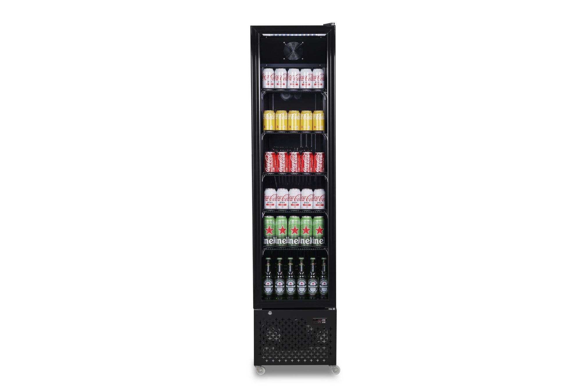 Picture of Combisteel NAP-250 Narrow Black Glass-Door Refrigerator - 217 L
