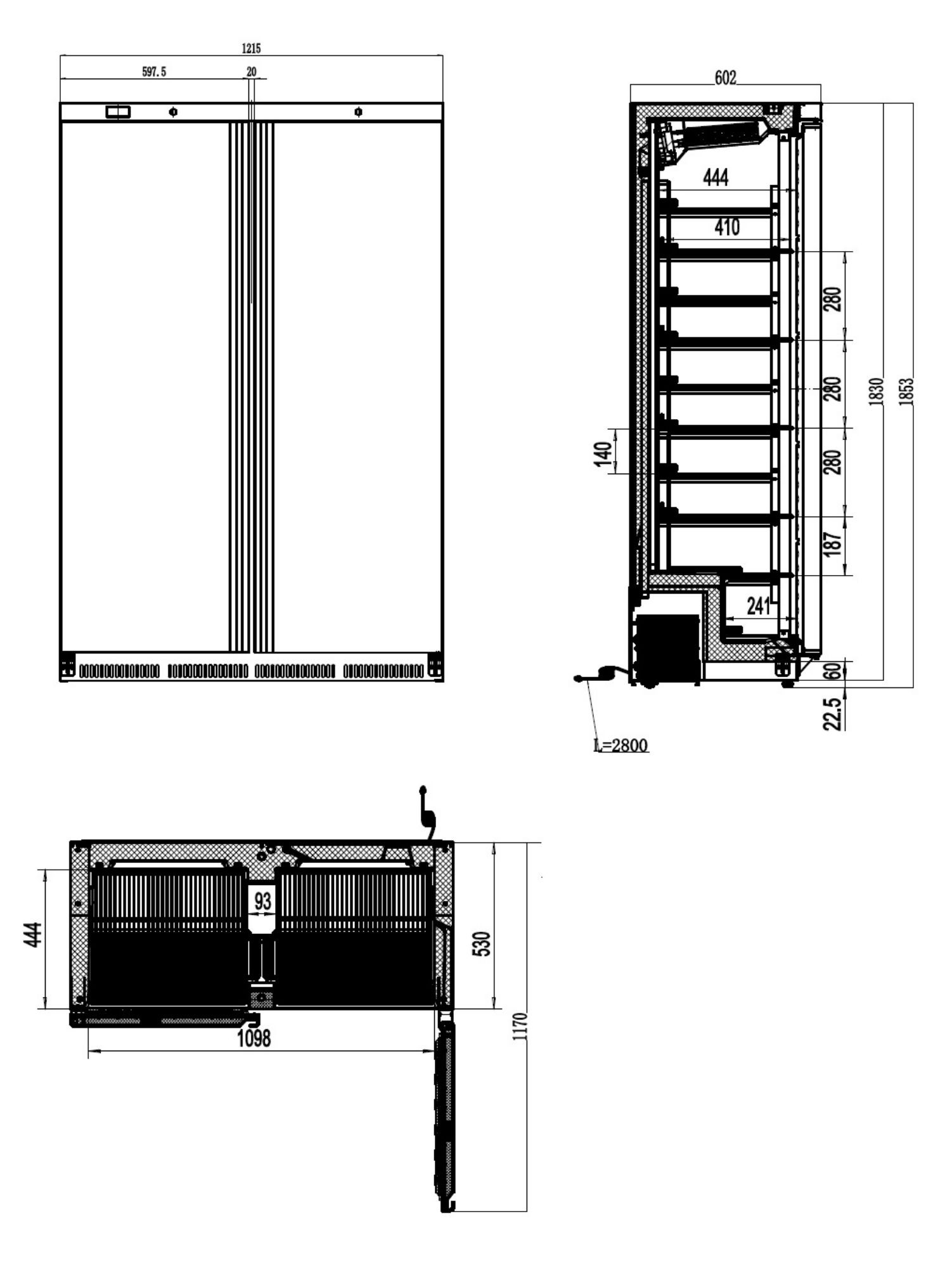 Picture of Combisteel White Two-Door Freezer - 744 L