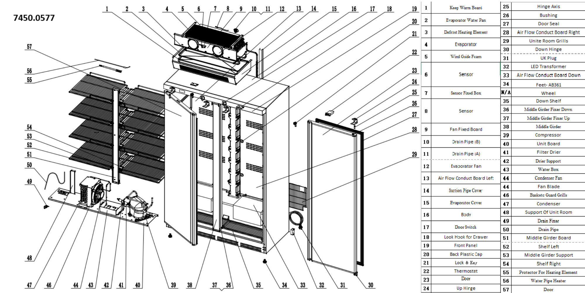 Picture of Combisteel White Two-Door Freezer - 744 L
