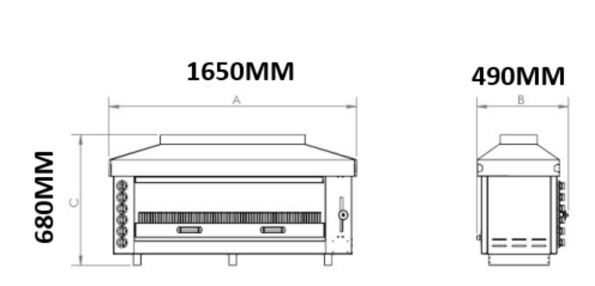 Picture of Combisteel Gas Salamander - 8 Heating Zones, 15.6 kW