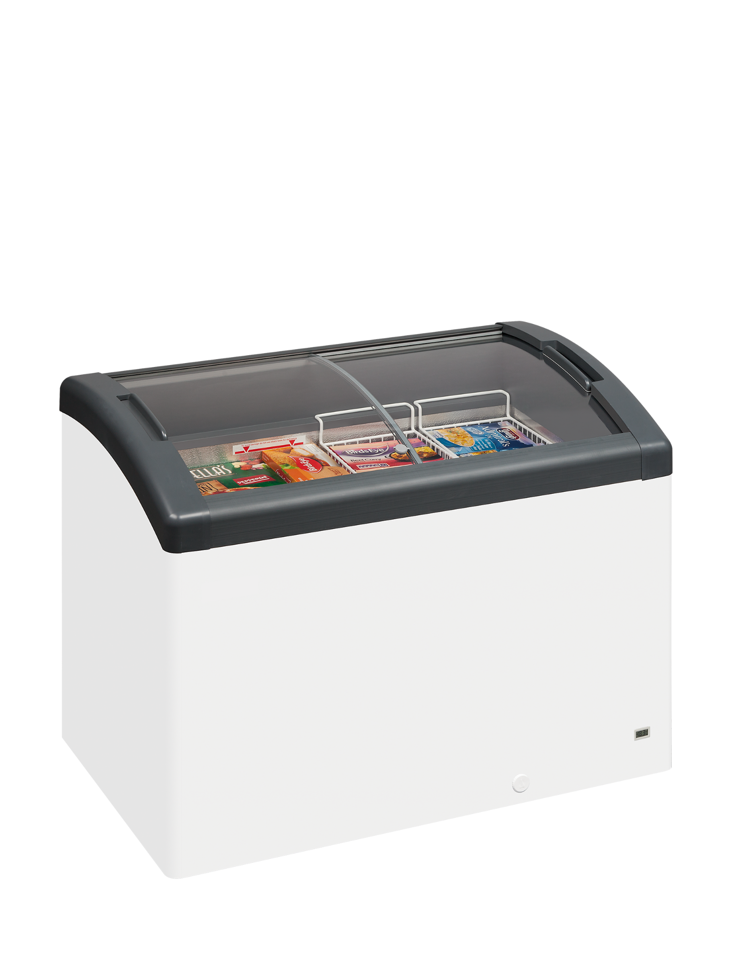 Picture of Elcold FOCUS 106 GREY Sliding Curved Glass Lid Chest Freezer