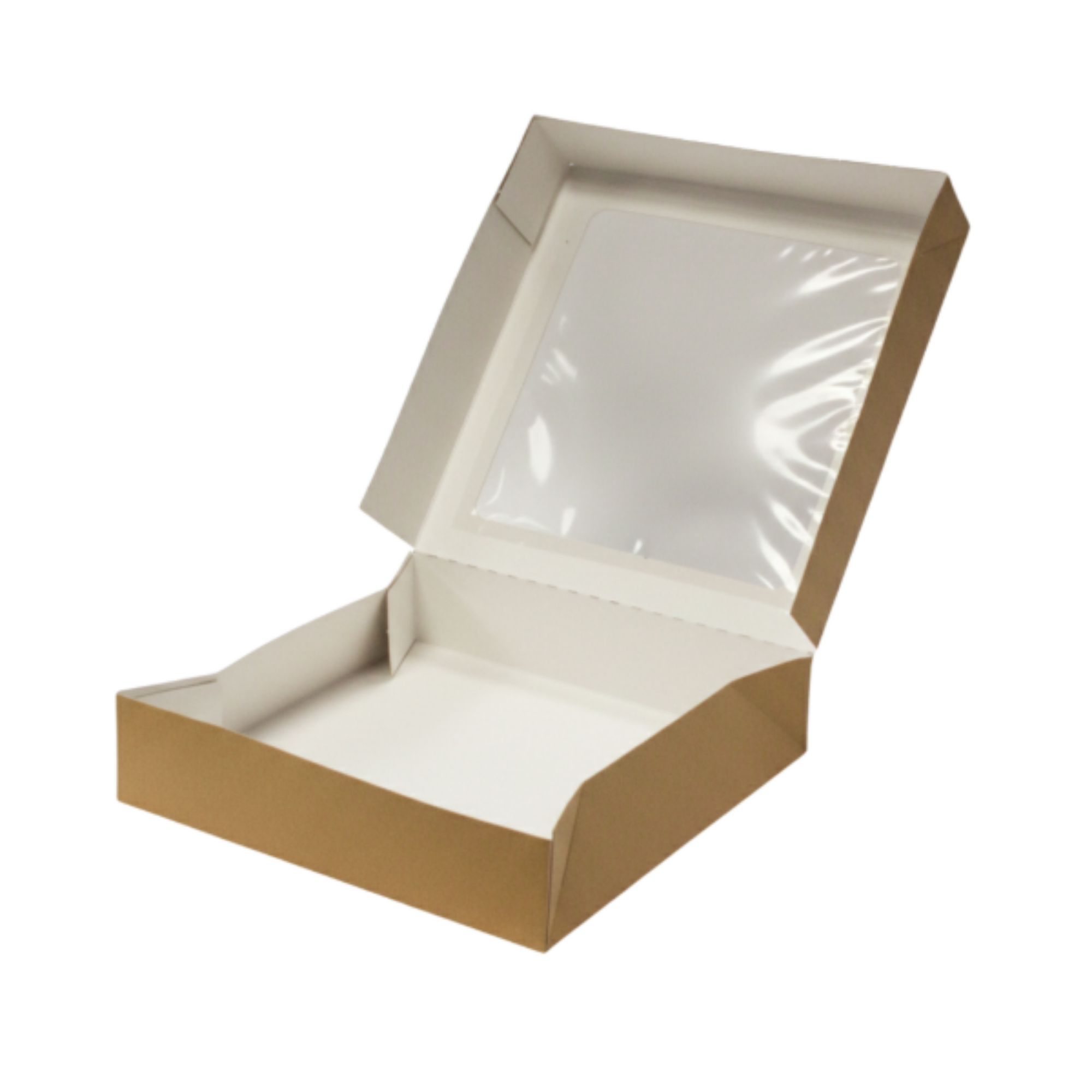 Picture of 9x9x2" Kraft brown apple tart box with window (2x25) 50 units