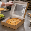 Picture of 9x9x2" Kraft brown apple tart box with window (2x25) 50 units