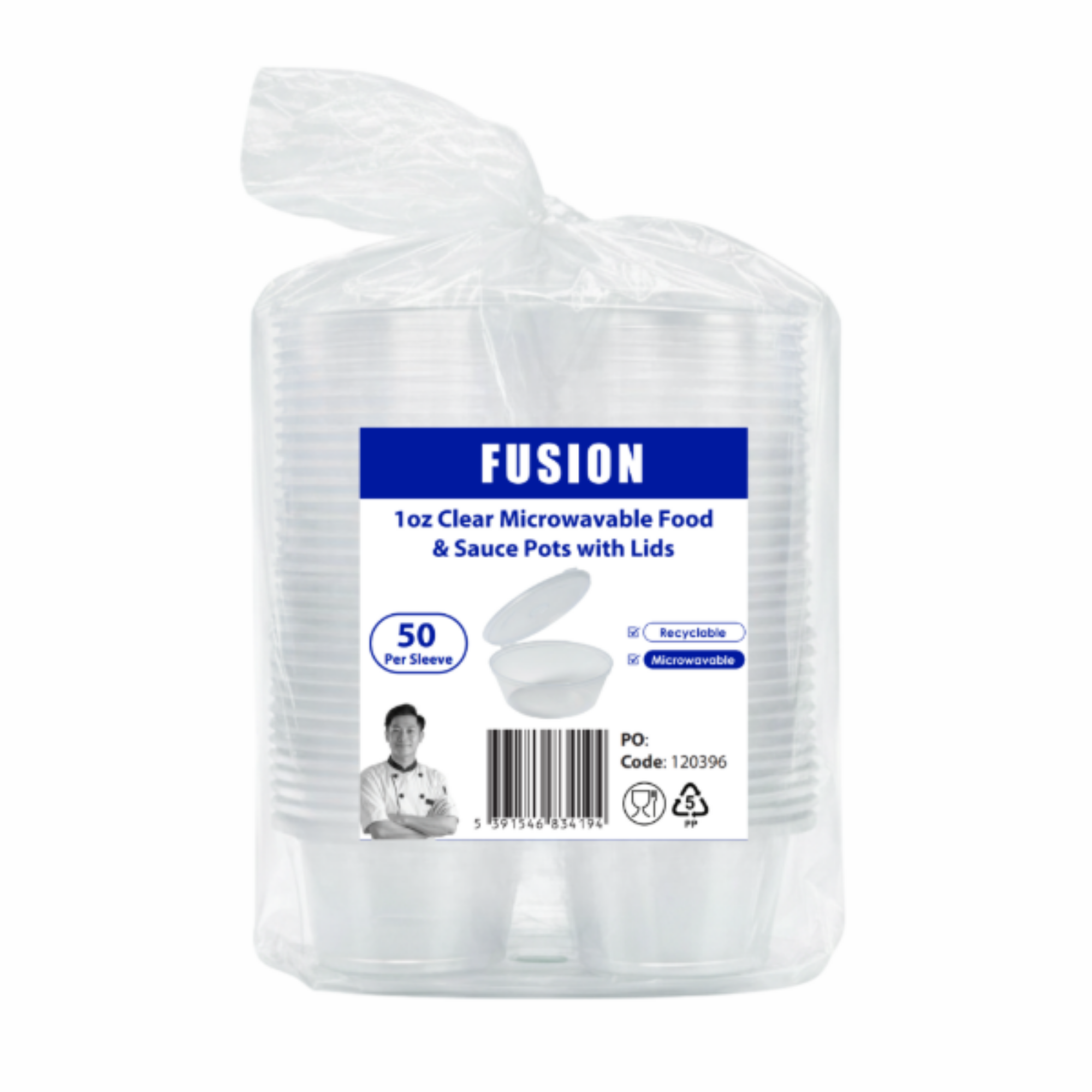 Picture of 1oz Fusion Microwavable Sauce Pot with Hinged Lid 20x50