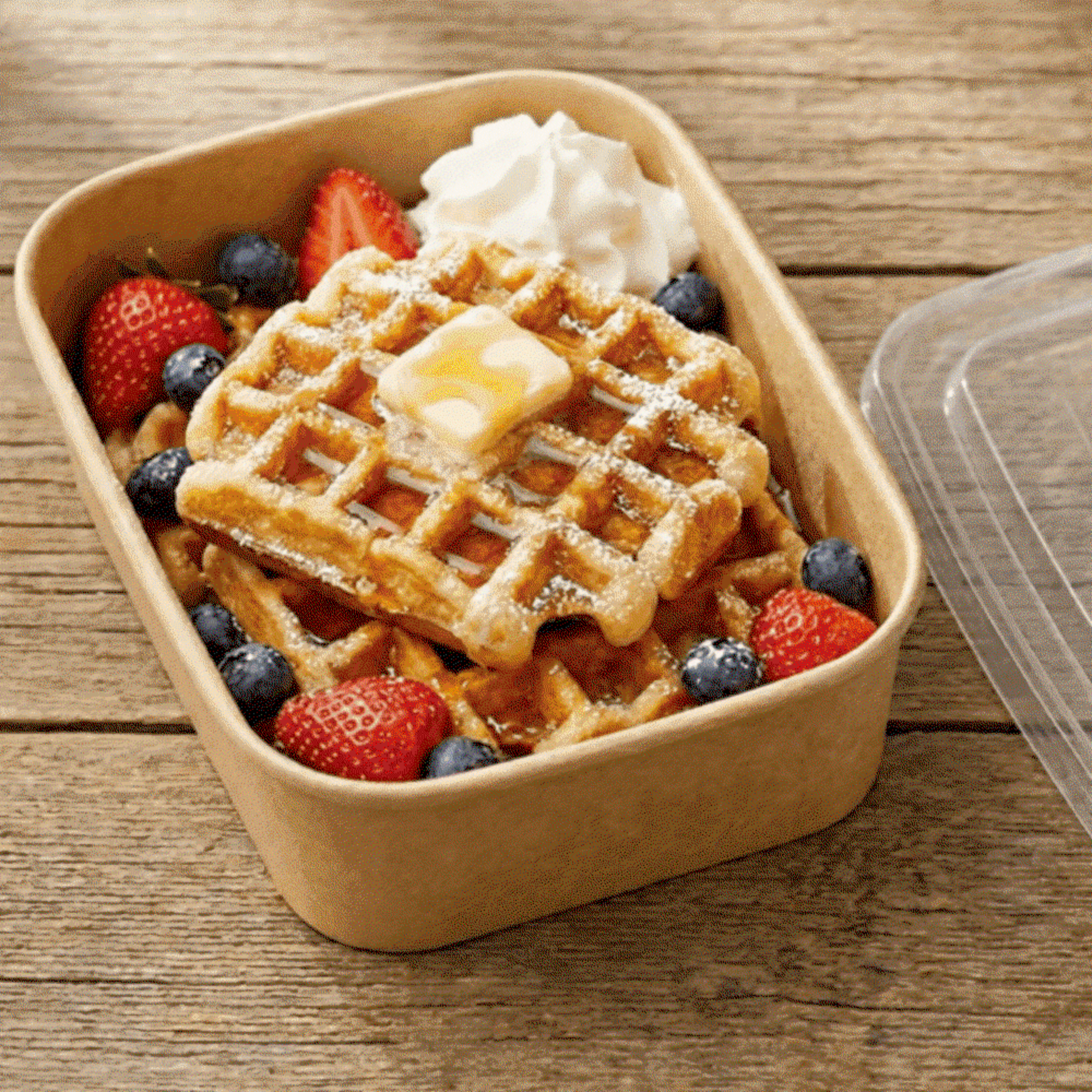 Picture of 500ml Spiritpak Kraft Rectangular Cont & PP Lids (3 x 50's)