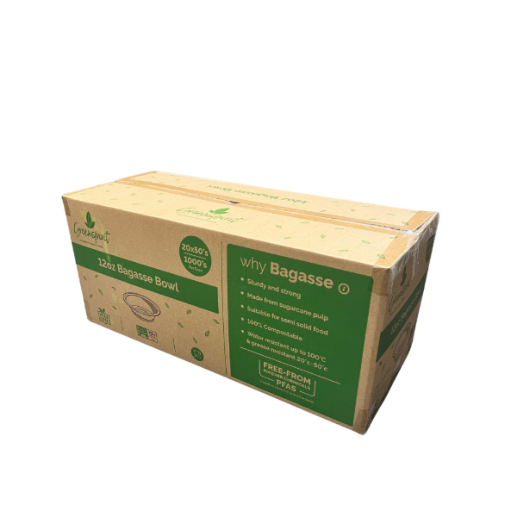 Picture of New 12oz Bagasse Bowls (20x50) - PFAS FREE