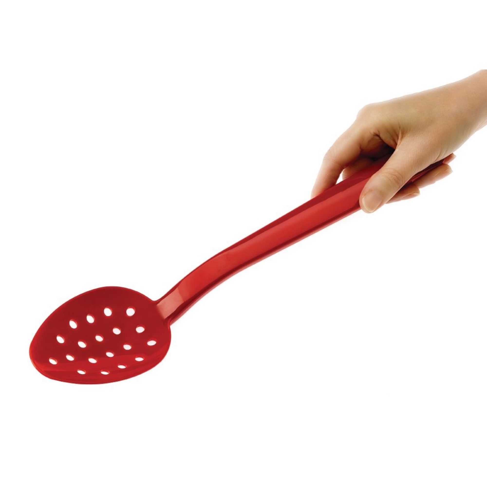 Picture of Matfer Bourgeat Exoglass Perforated Serving Spoon Red 13"