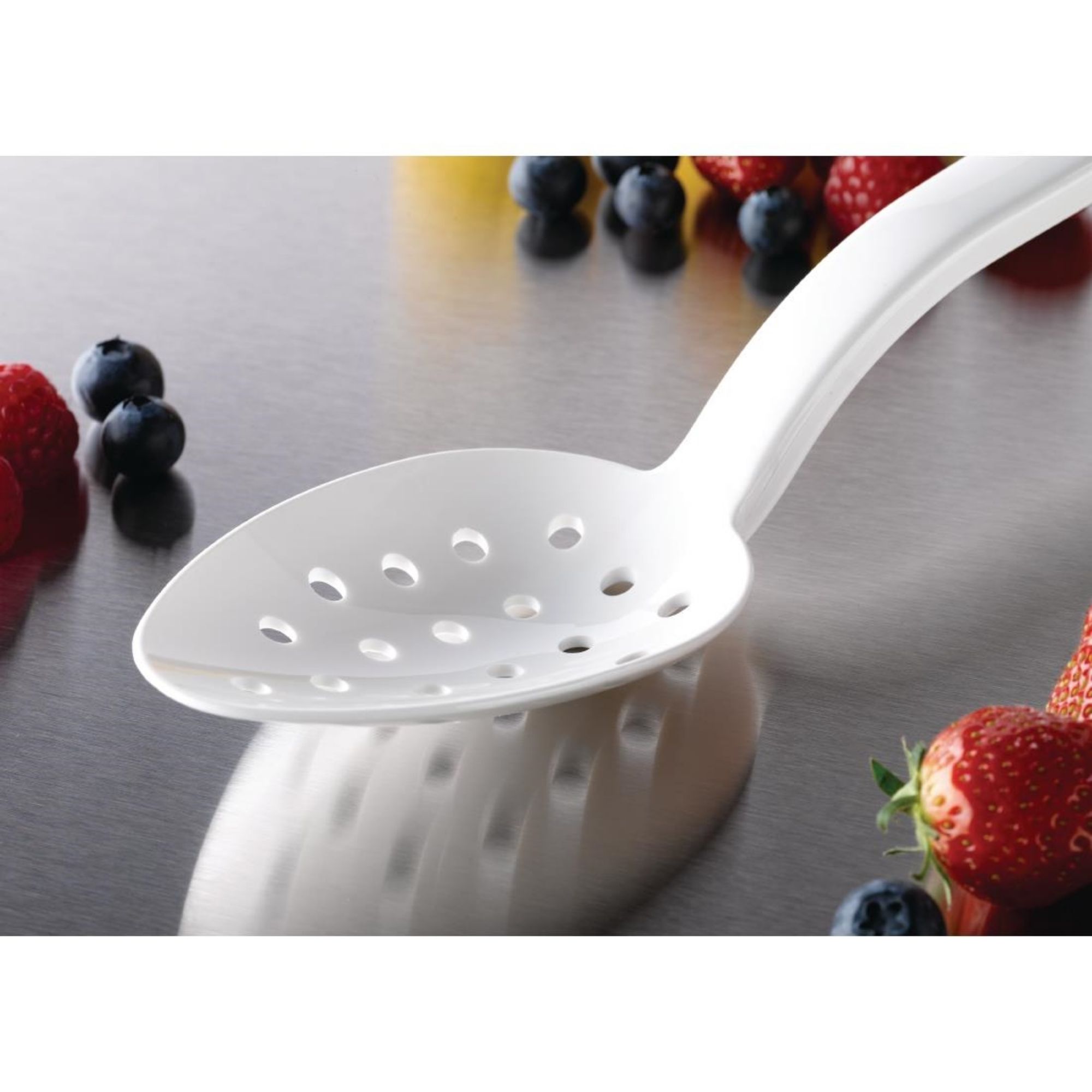 Picture of Matfer Bourgeat Exoglass Perforated Serving Spoon White 13"