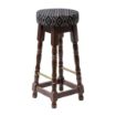 Picture of Classic Dark Wood High Bar Stool with Black Diamond Seat (2 Pack)