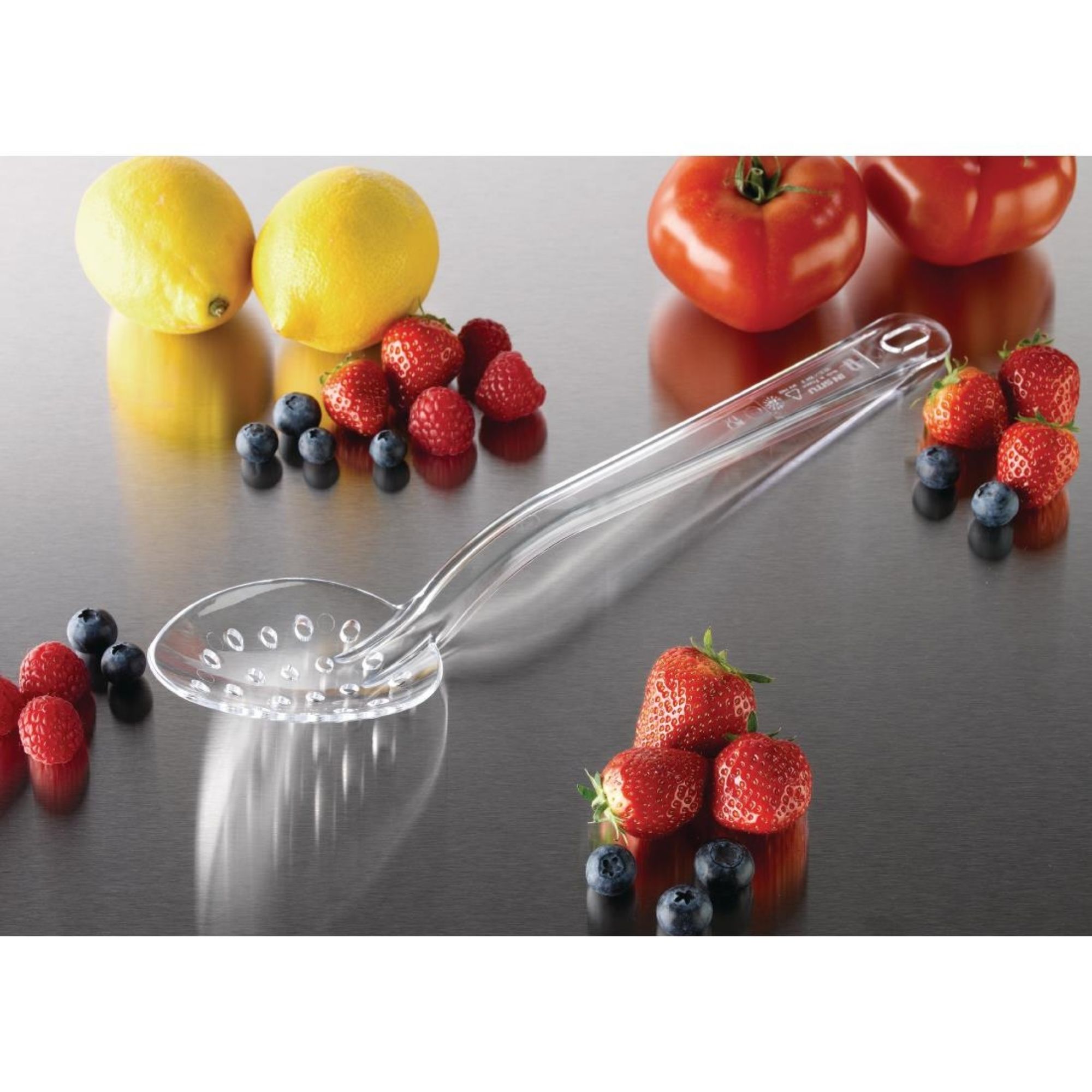 Picture of Matfer Bourgeat Exoglass Perforated Serving Spoon Clear 13"