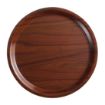 Picture of Cambro Mykonos Laminate Round Canteen Tray Walnut 380mm (24 Pack)