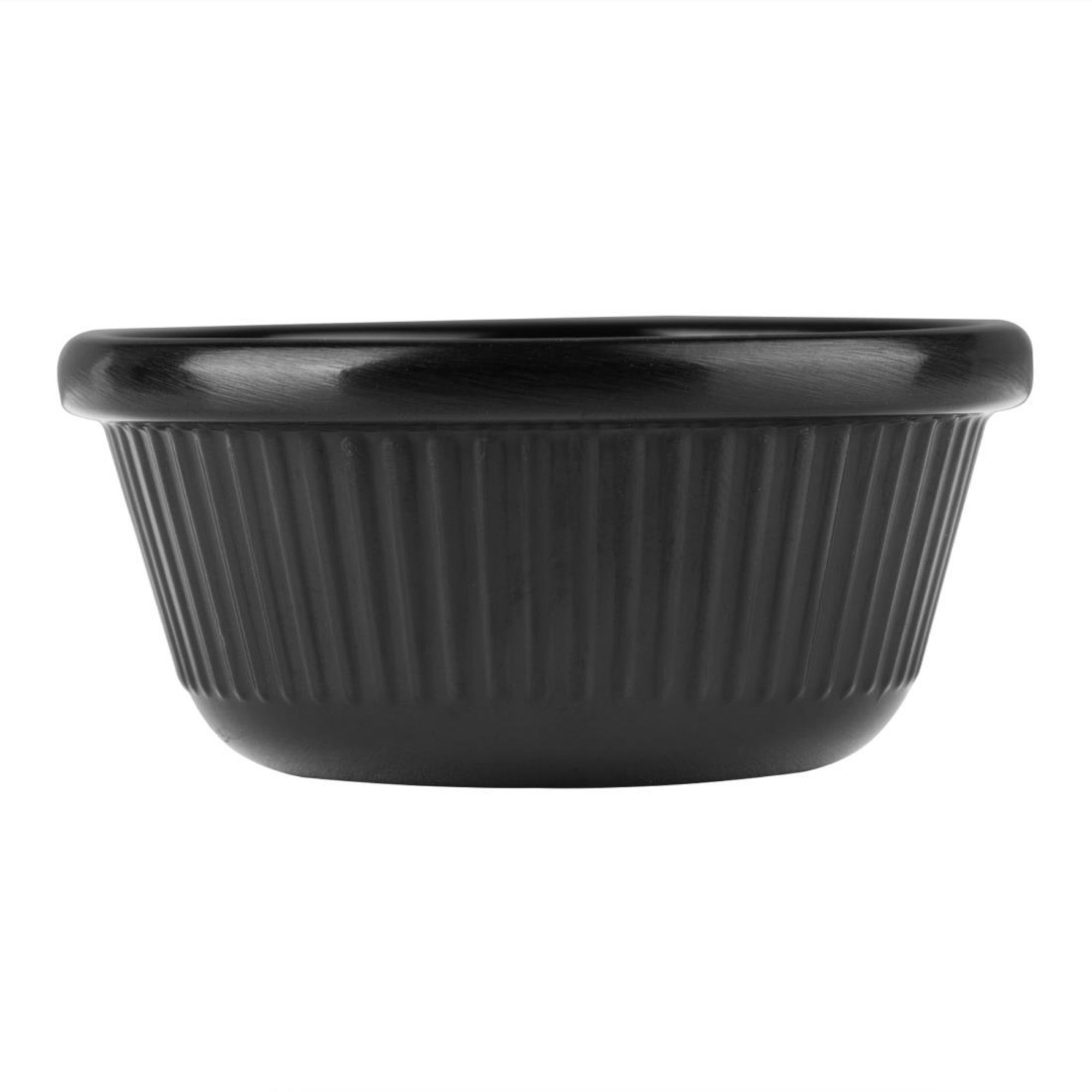 Picture of Olympia Kristallon Melamine Fluted Ramekins Black 57mm (12 Pack)