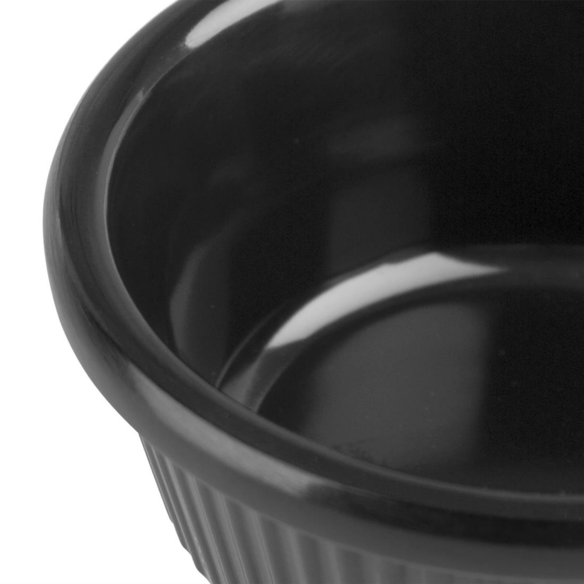 Picture of Olympia Kristallon Melamine Fluted Ramekins Black 57mm (12 Pack)