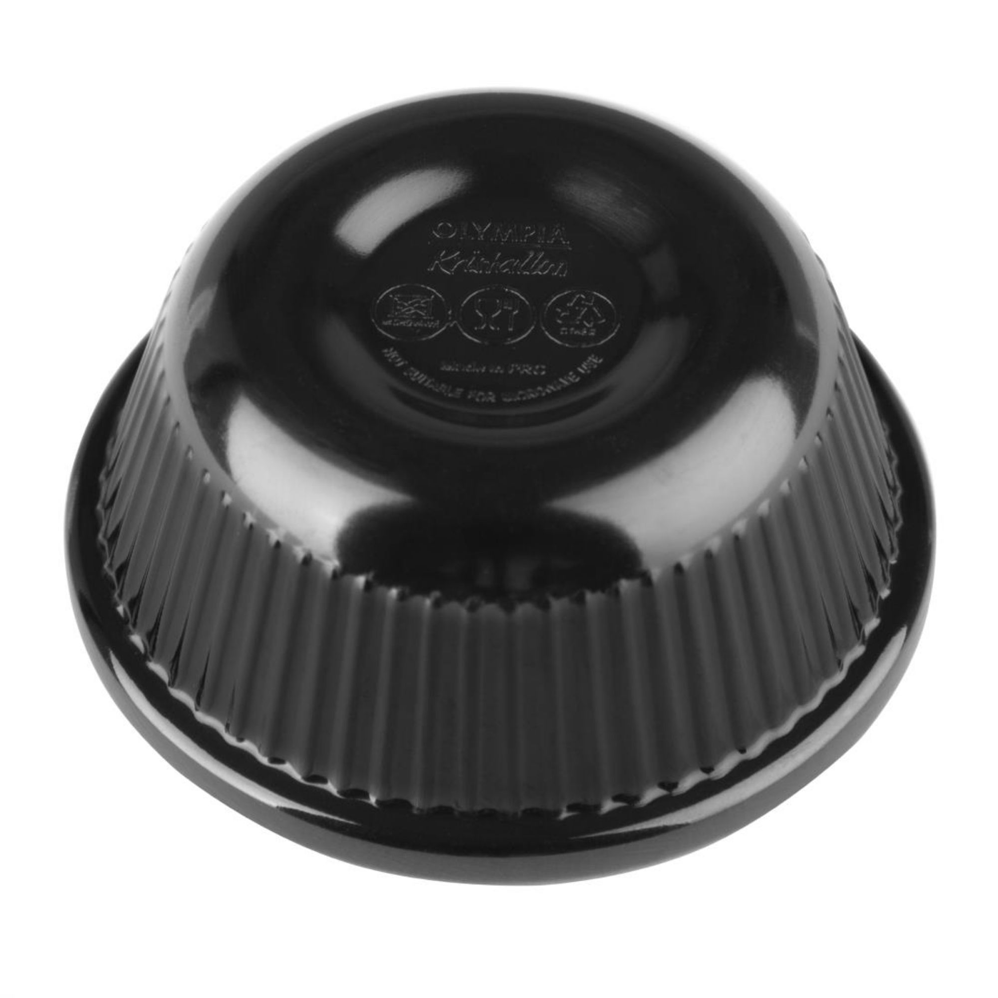 Picture of Olympia Kristallon Melamine Fluted Ramekins Black 57mm (12 Pack)