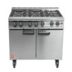Picture of Falcon 6 Burner Dominator Plus Oven Range G3101 Natural Gas with Castors