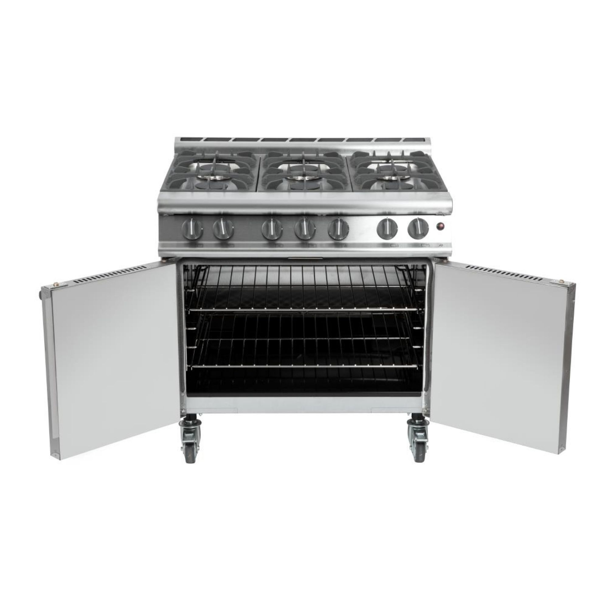 Picture of Falcon 6 Burner Dominator Plus Oven Range G3101 Natural Gas with Castors