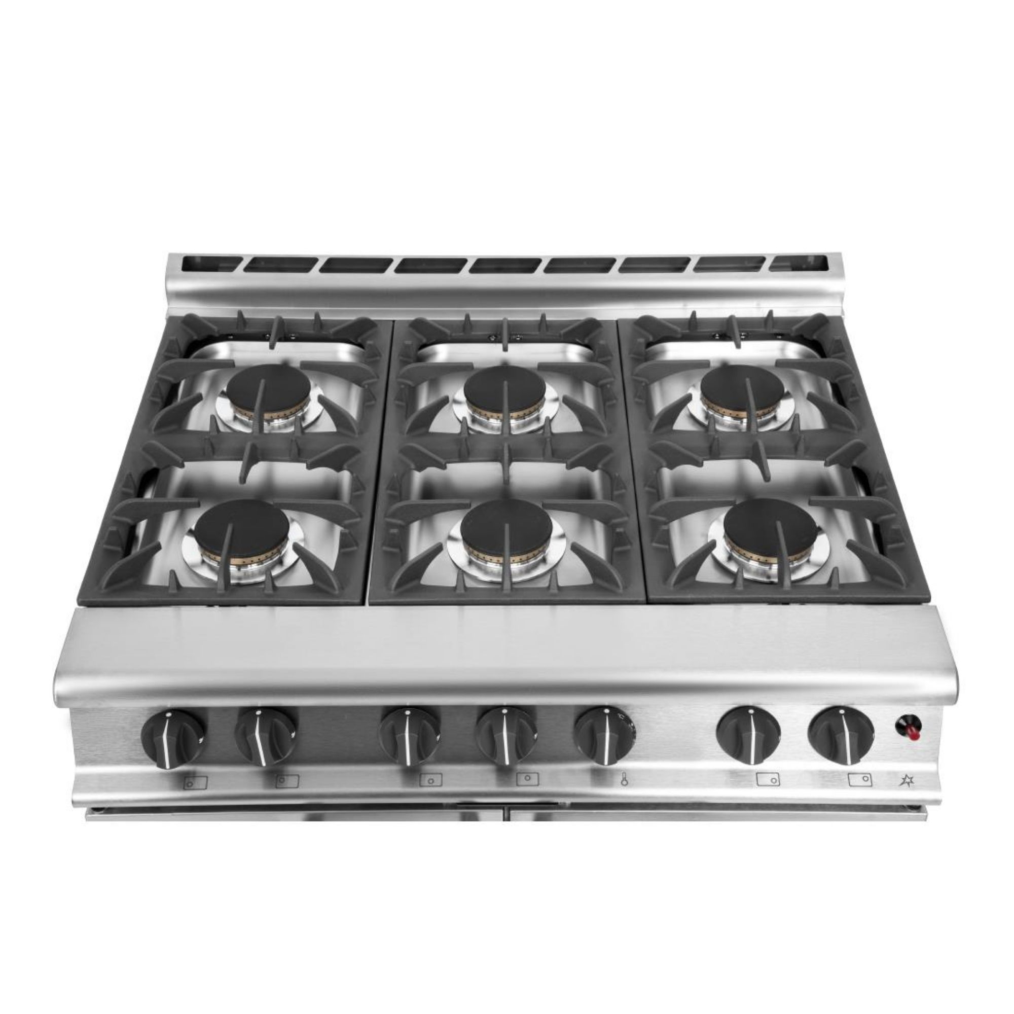 Picture of Falcon 6 Burner Dominator Plus Oven Range G3101 Natural Gas with Castors