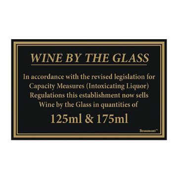 Picture of Beaumont 125ml & 175ml Wine Law Sign 170x110mm