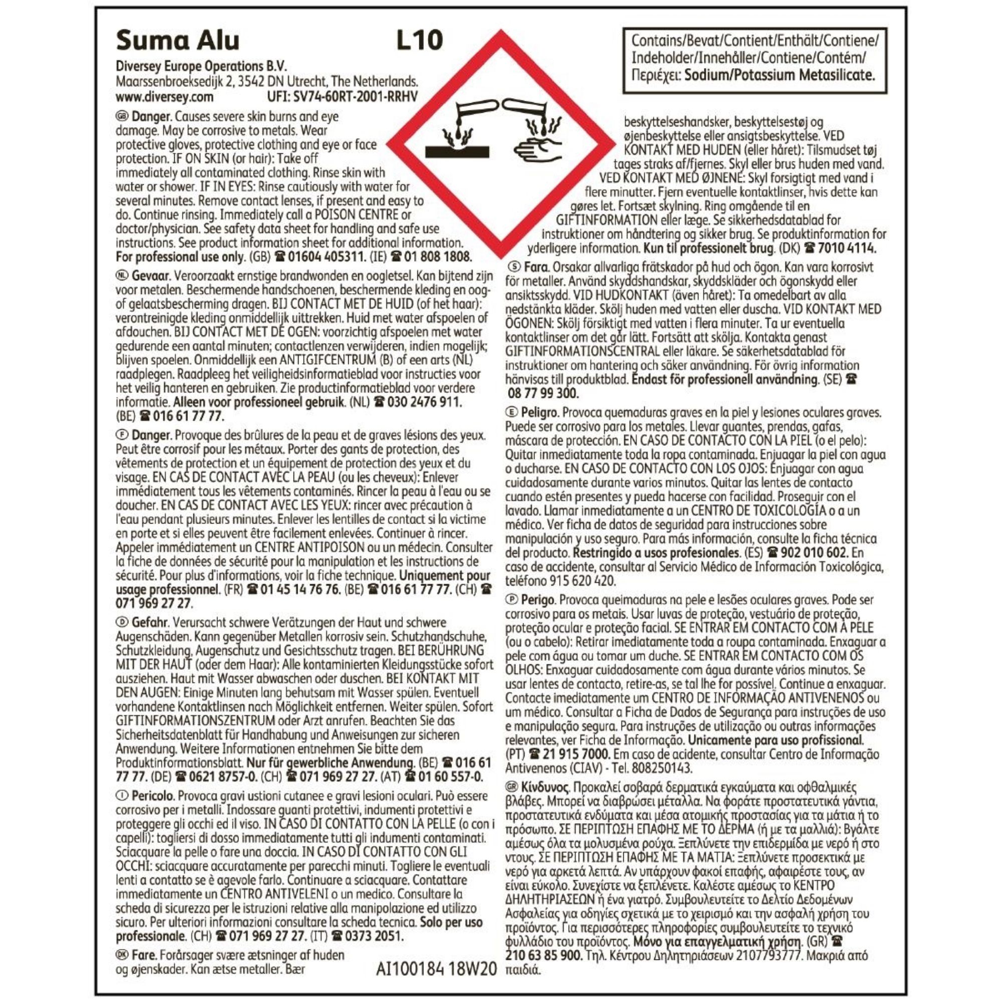 Picture of Suma Alu L10 Dishwasher Detergent Concentrate 5Ltr