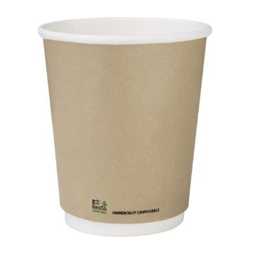 Picture of Fiesta Compostable Coffee Cups Double Wall 227ml / 8oz (25 Pack)