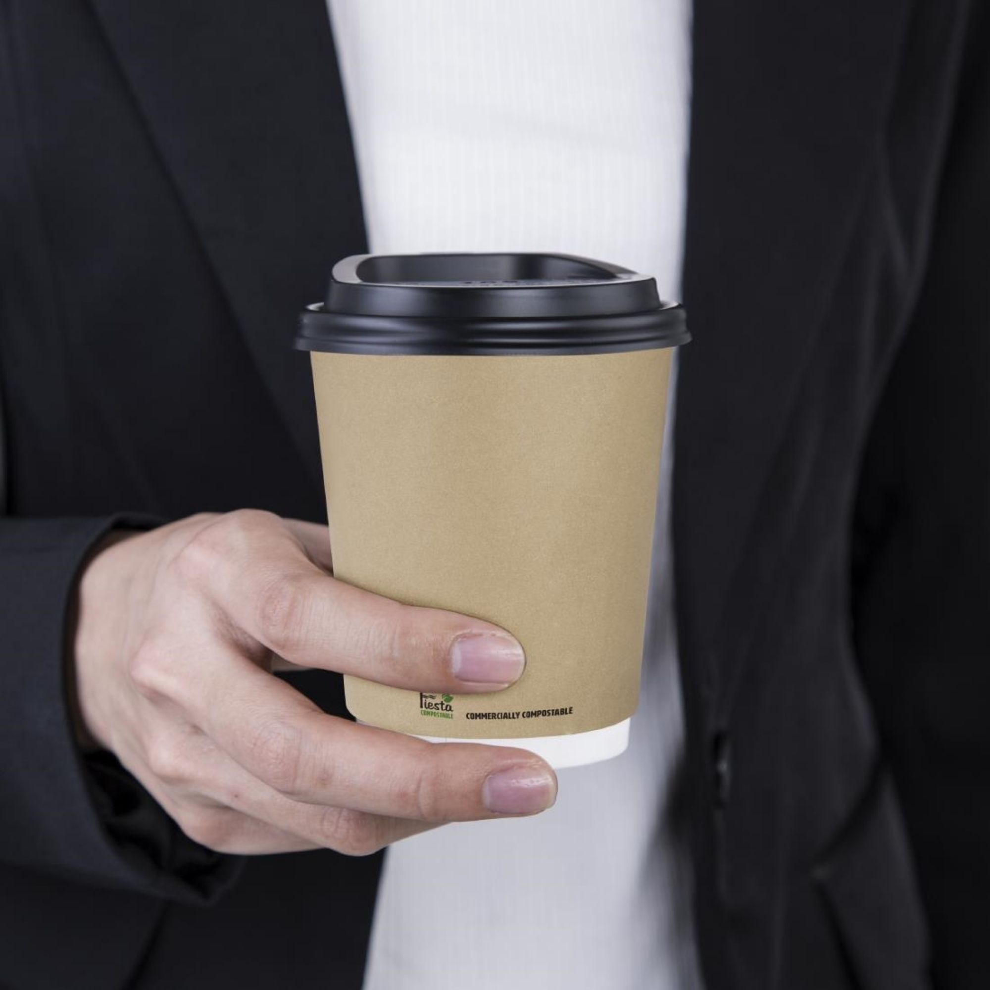 Picture of Fiesta Compostable Coffee Cups Double Wall 227ml / 8oz (25 Pack)