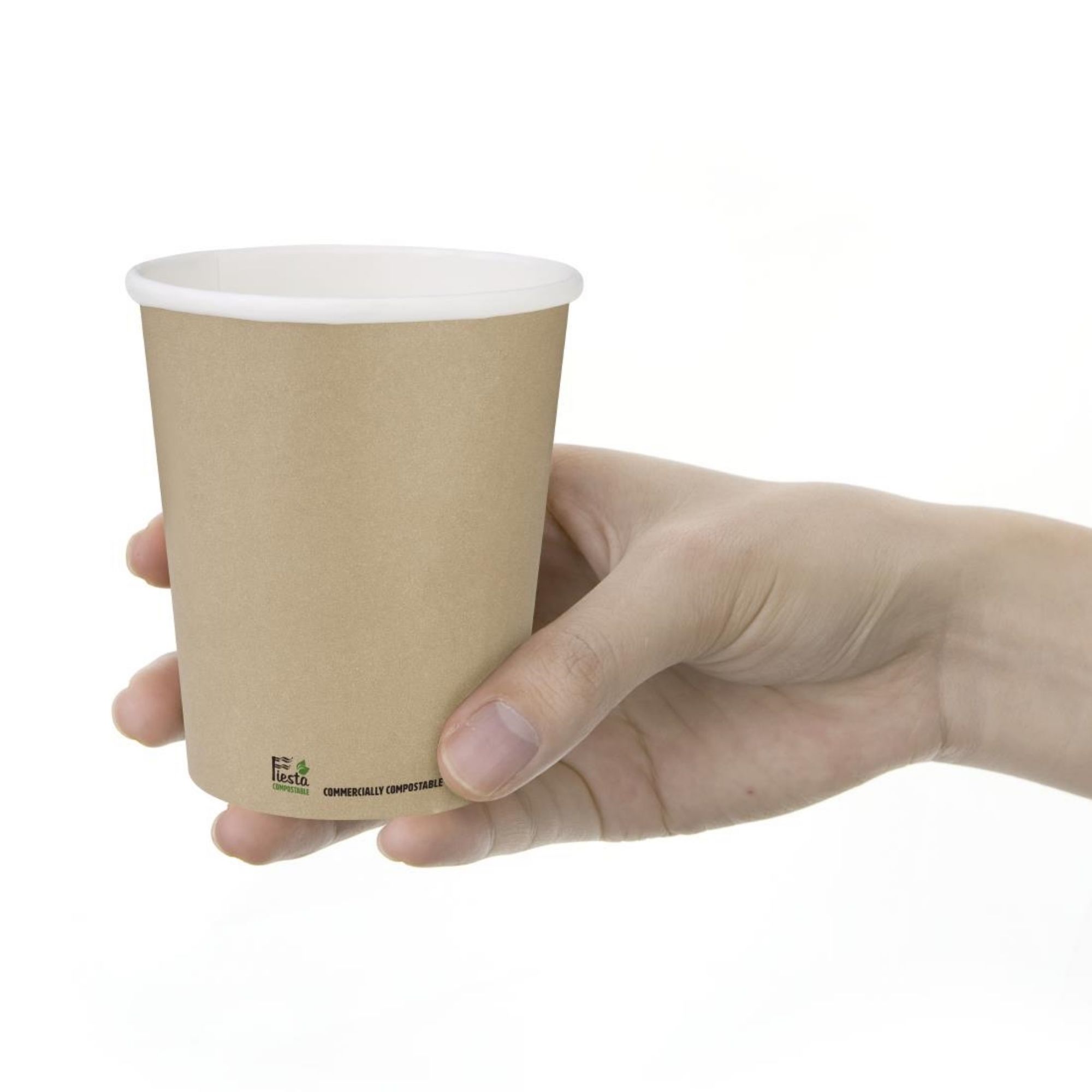 Picture of Fiesta Compostable Coffee Cups Single Wall 8oz (50 Pack)