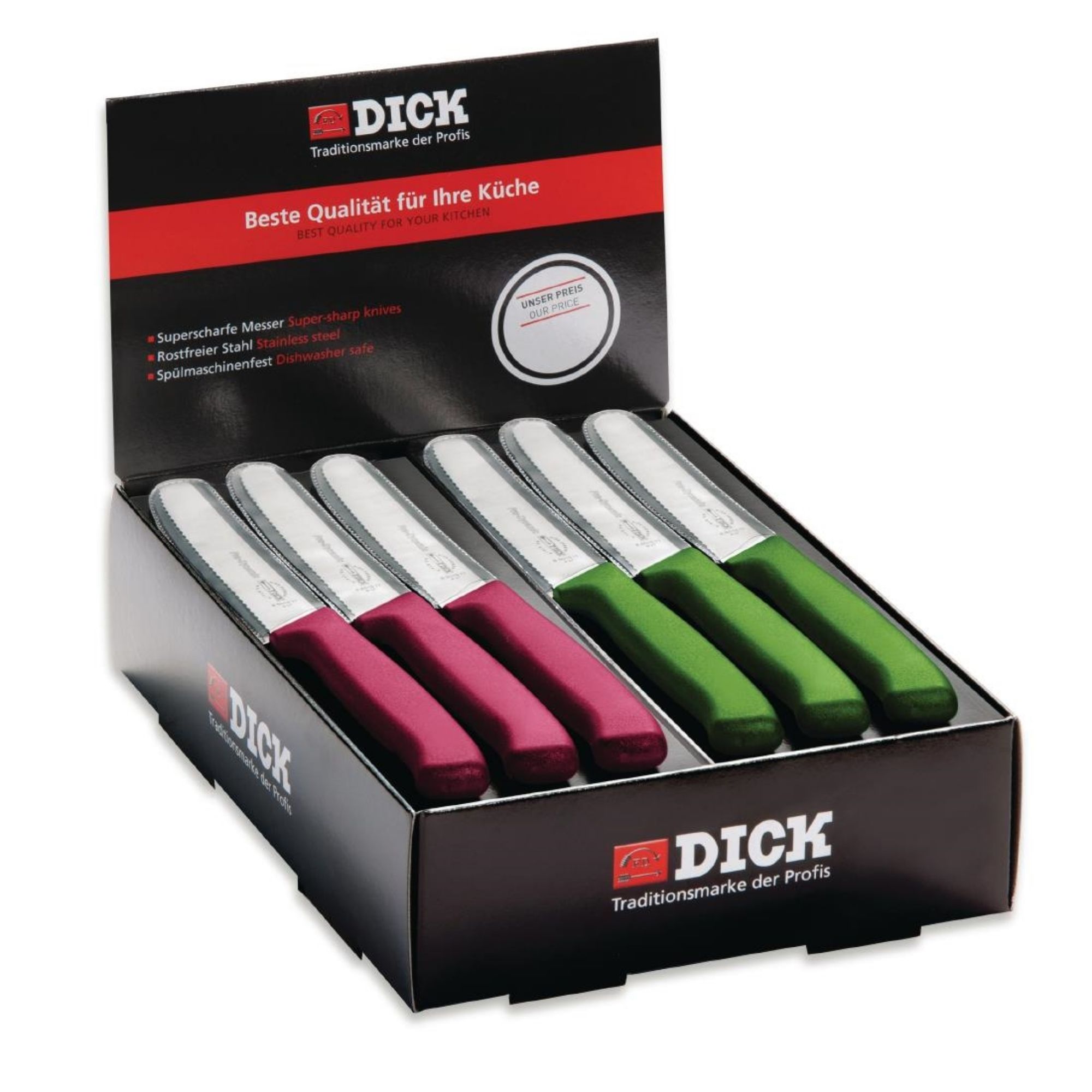 Picture of Dick Countertop 40-Piece Utility Knife Box Set Pink and Green