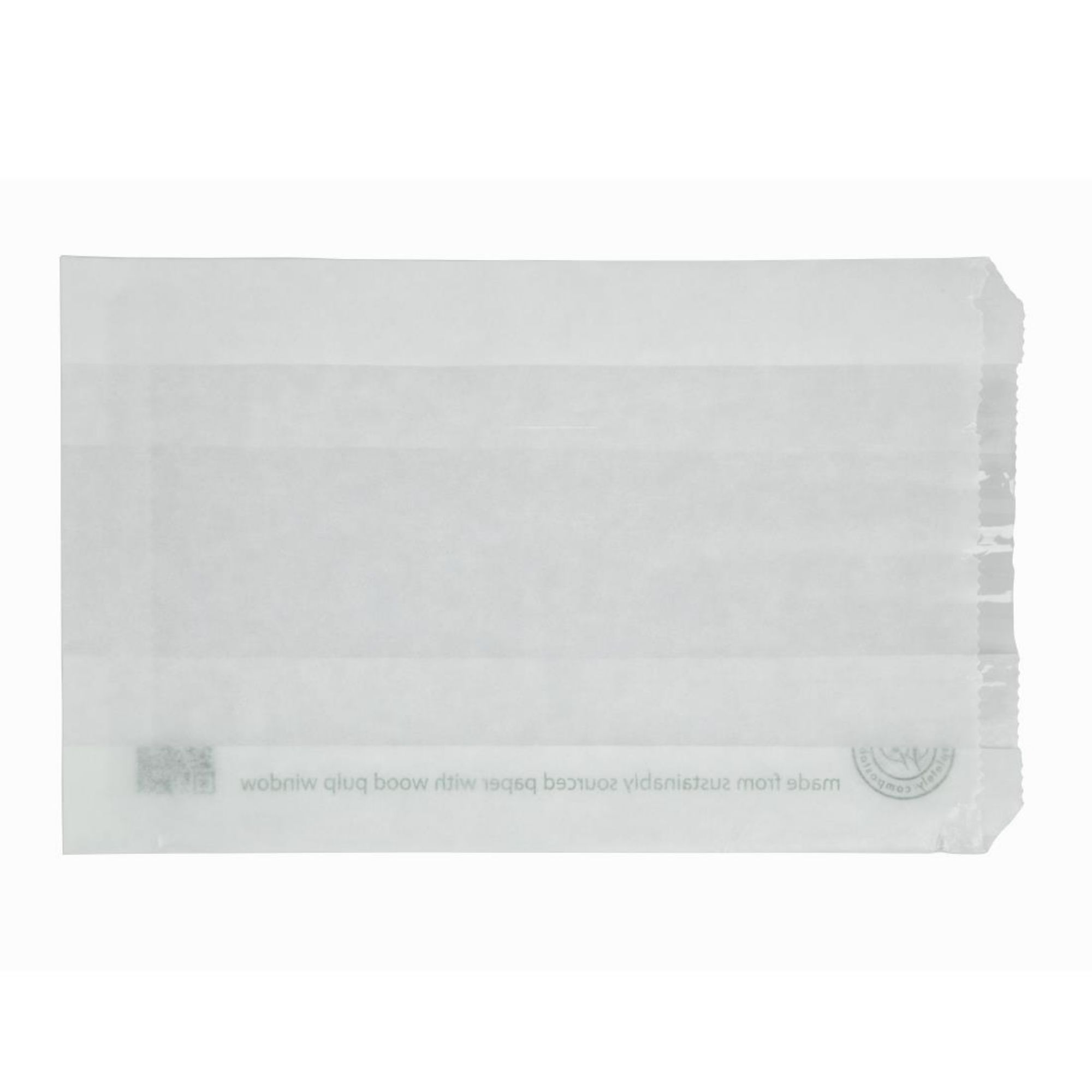 Picture of Vegware Compostable Glassine Hot Food Bags With NatureFlex Window Large ( 500 Pack)