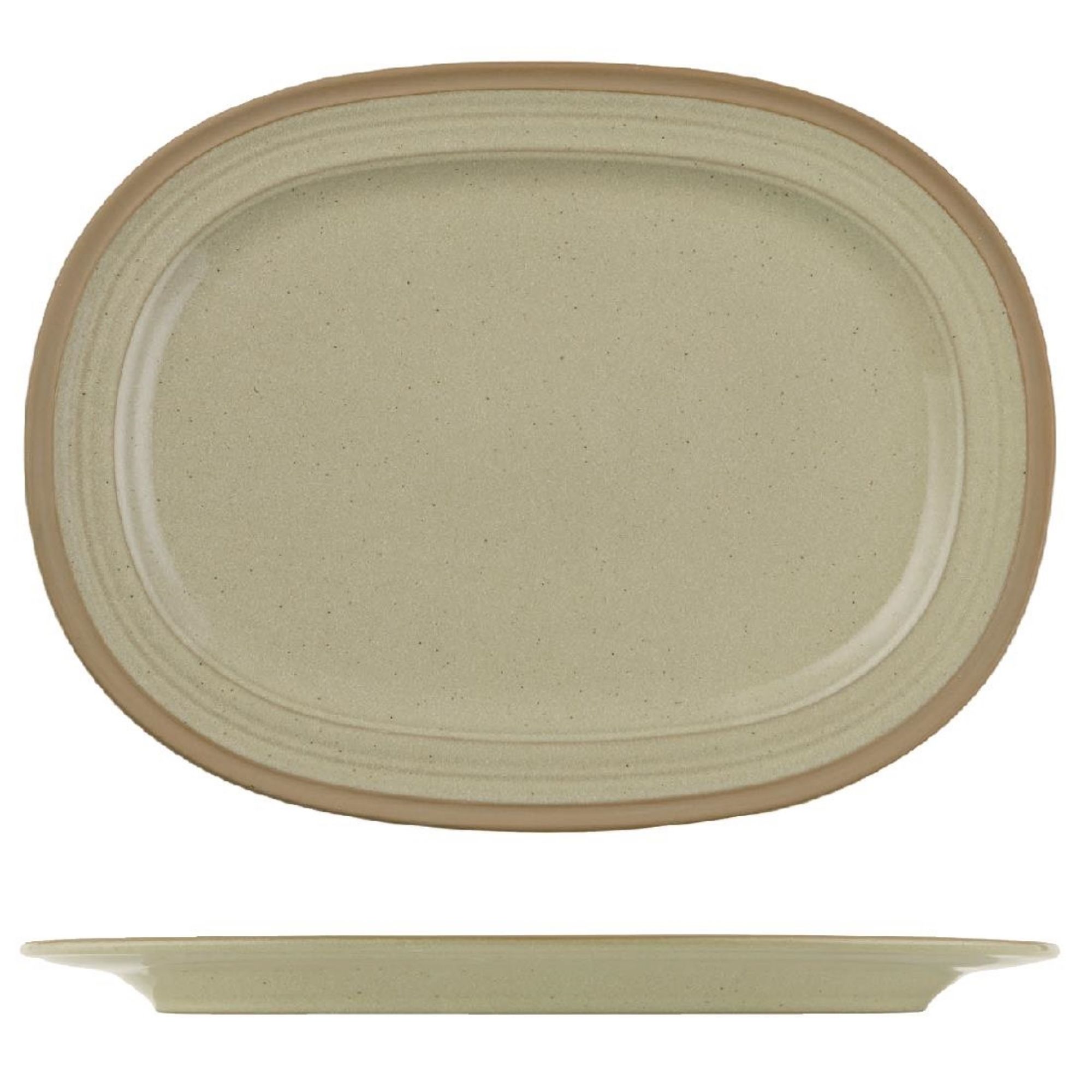 Picture of Churchill Igneous Stoneware Oval Plates 355mm (6 Pack)