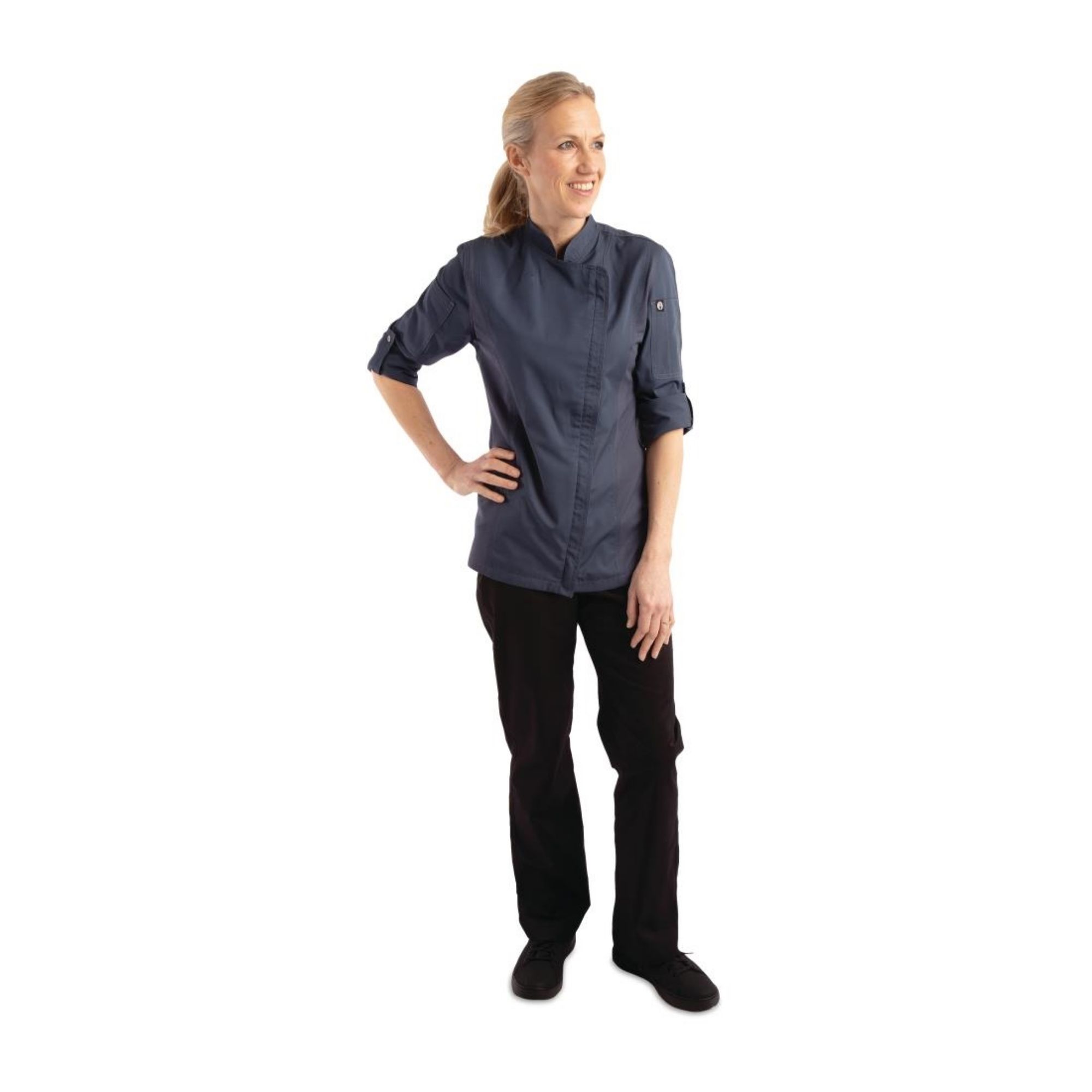Picture of Chef Works Hartford Womens Chef Jacket Blue XS