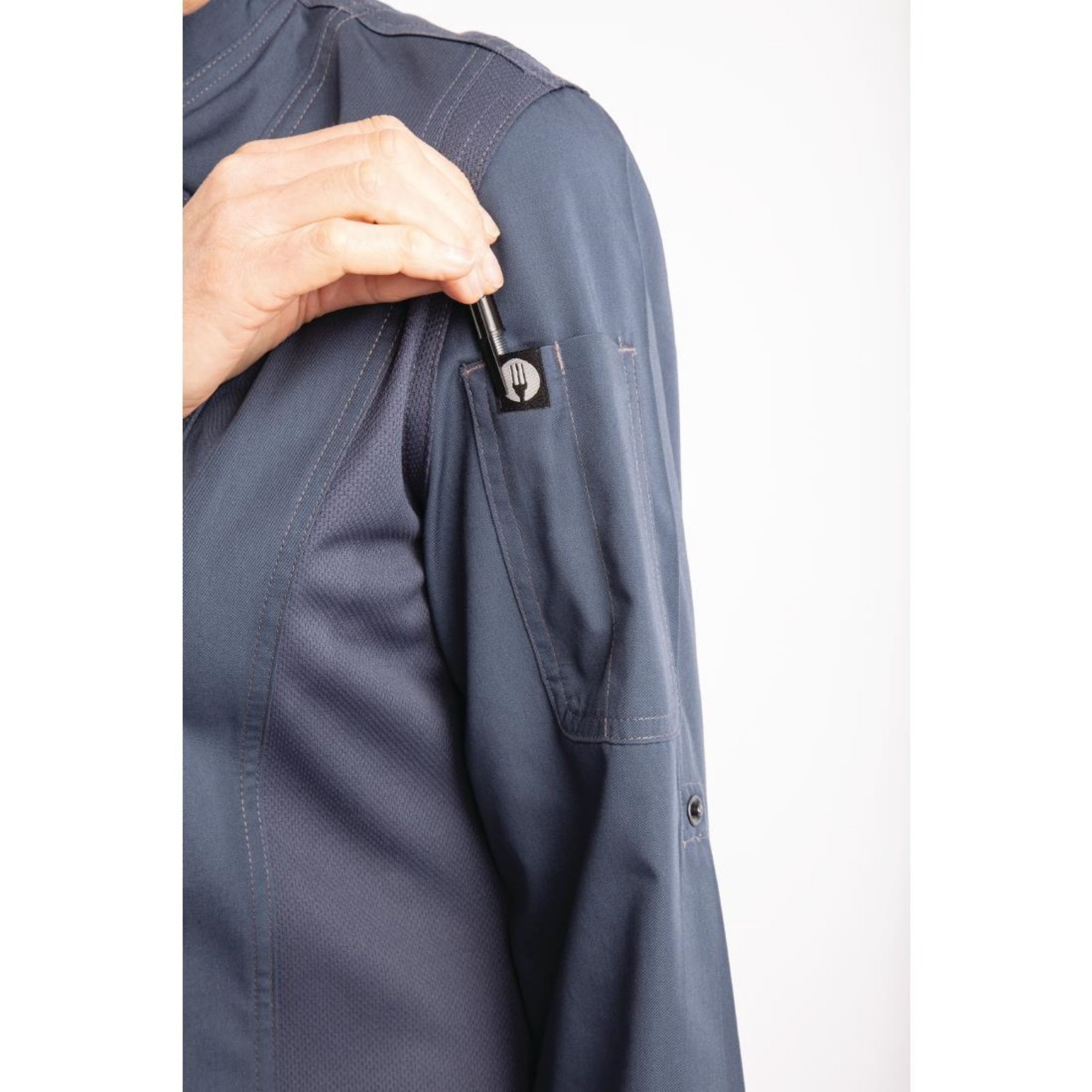 Picture of Chef Works Hartford Womens Chef Jacket Blue L