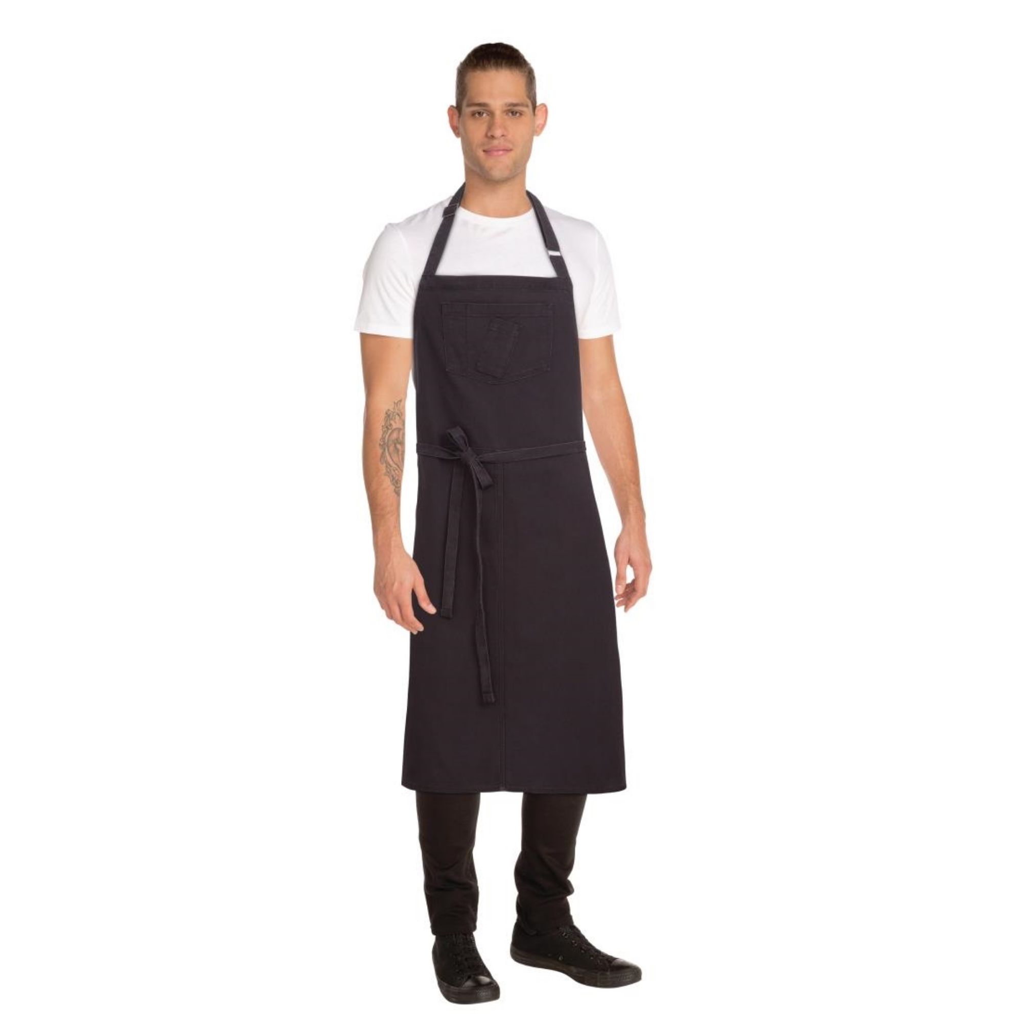 Picture of Chef Works Urban Rockford Wide Bib Apron Steel Grey