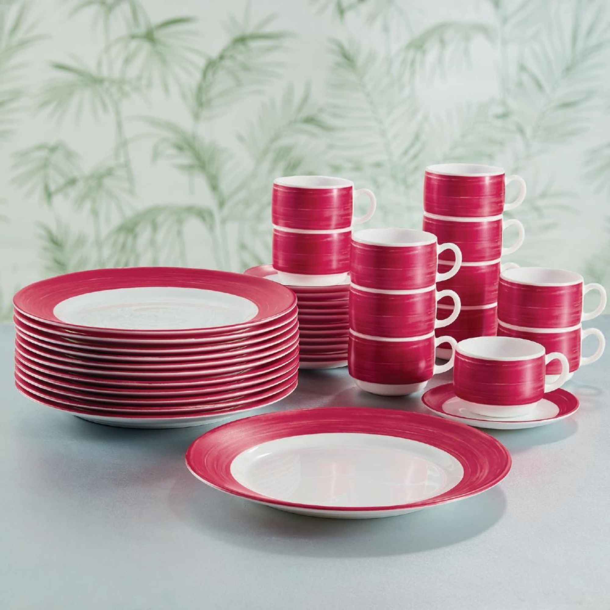 Picture of Arcoroc Brush Soup Plates Cherry Red 225mm (12 Pack)