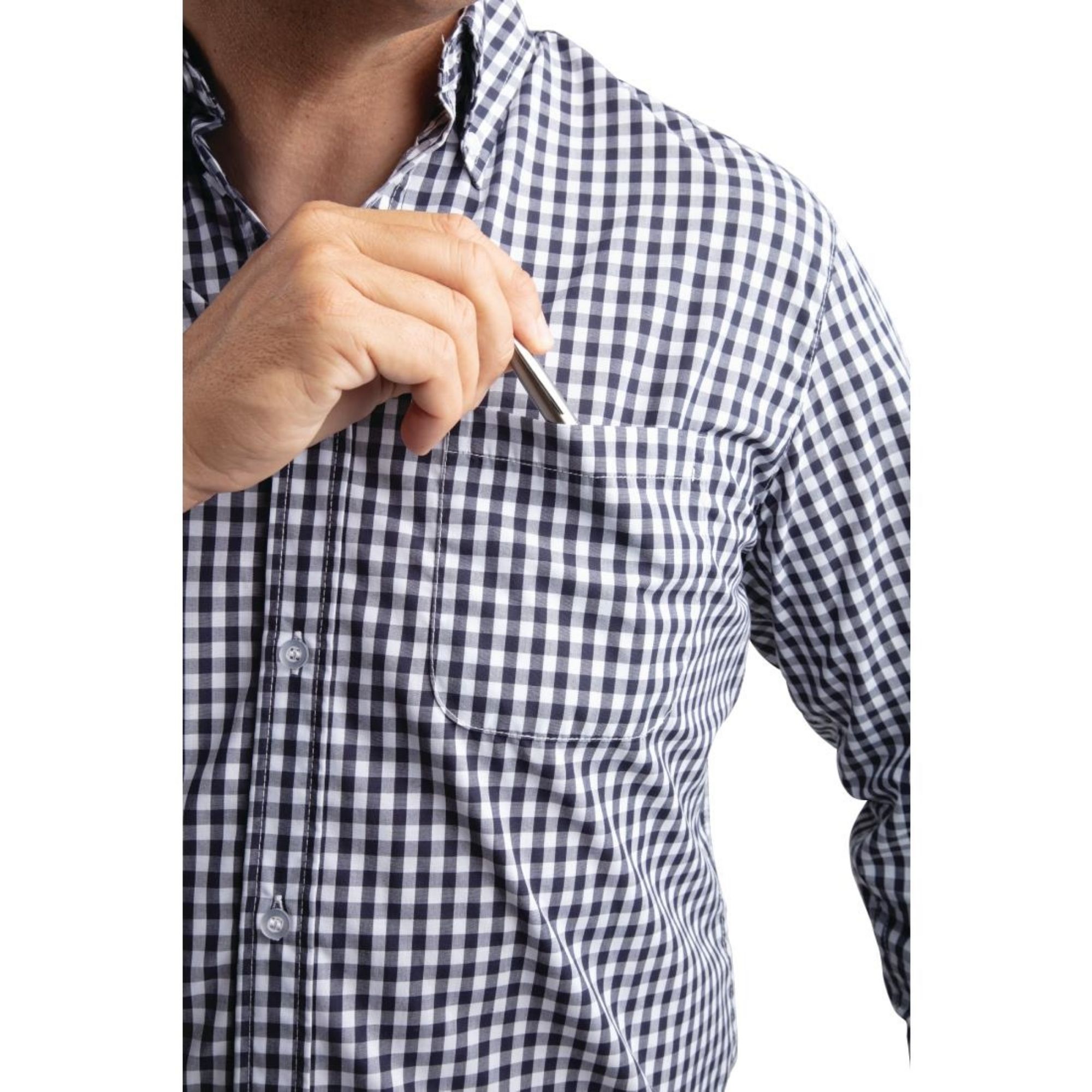 Picture of Chef Works Mens Gingham Shirt Black 2XL