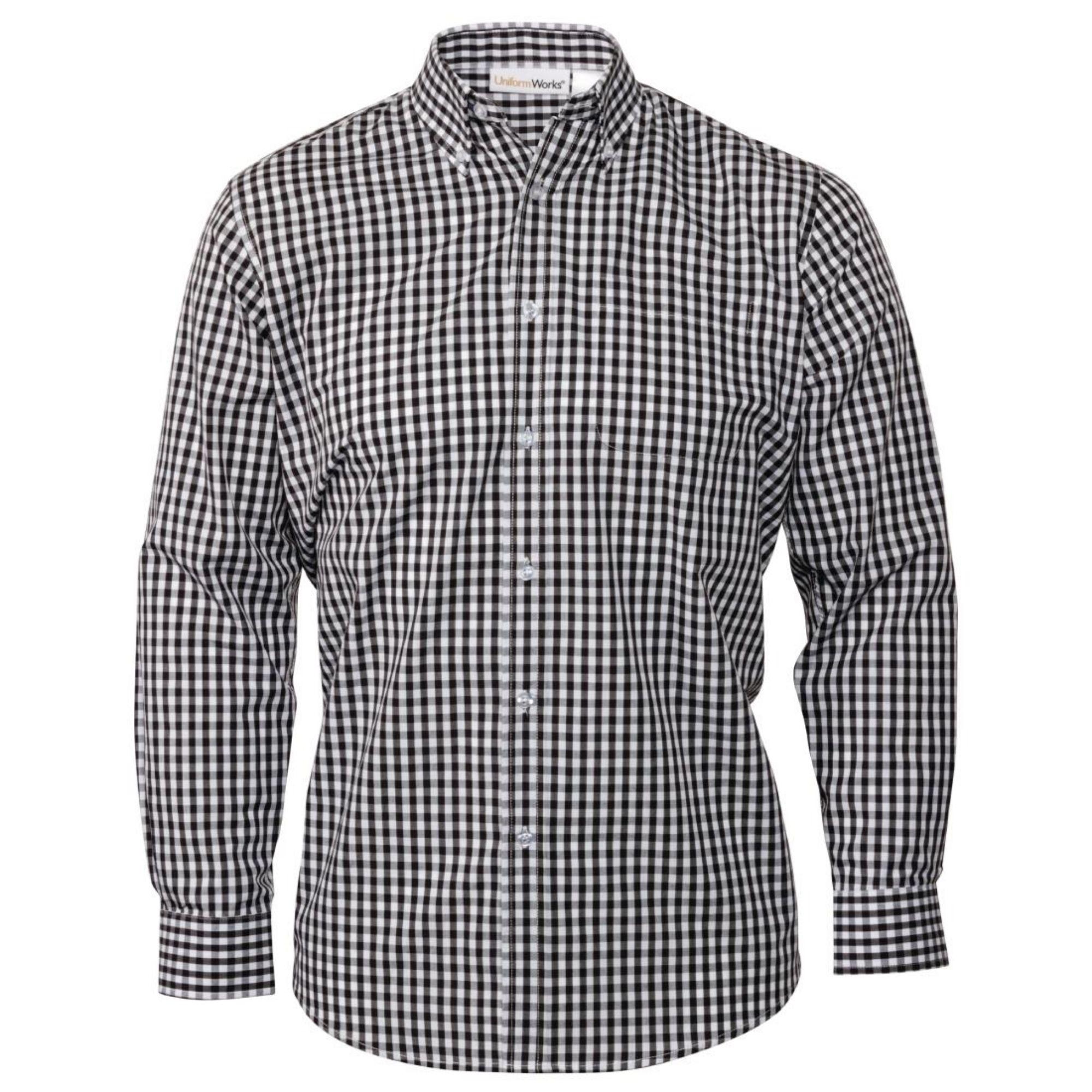 Picture of Chef Works Mens Gingham Shirt Black 2XL
