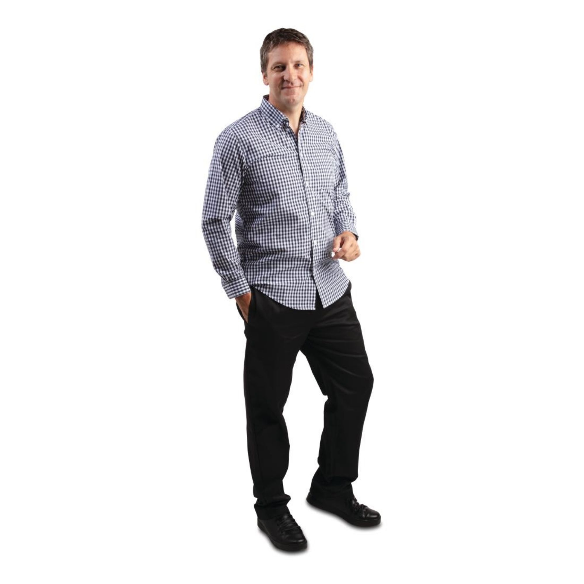 Picture of Chef Works Mens Gingham Shirt Black L