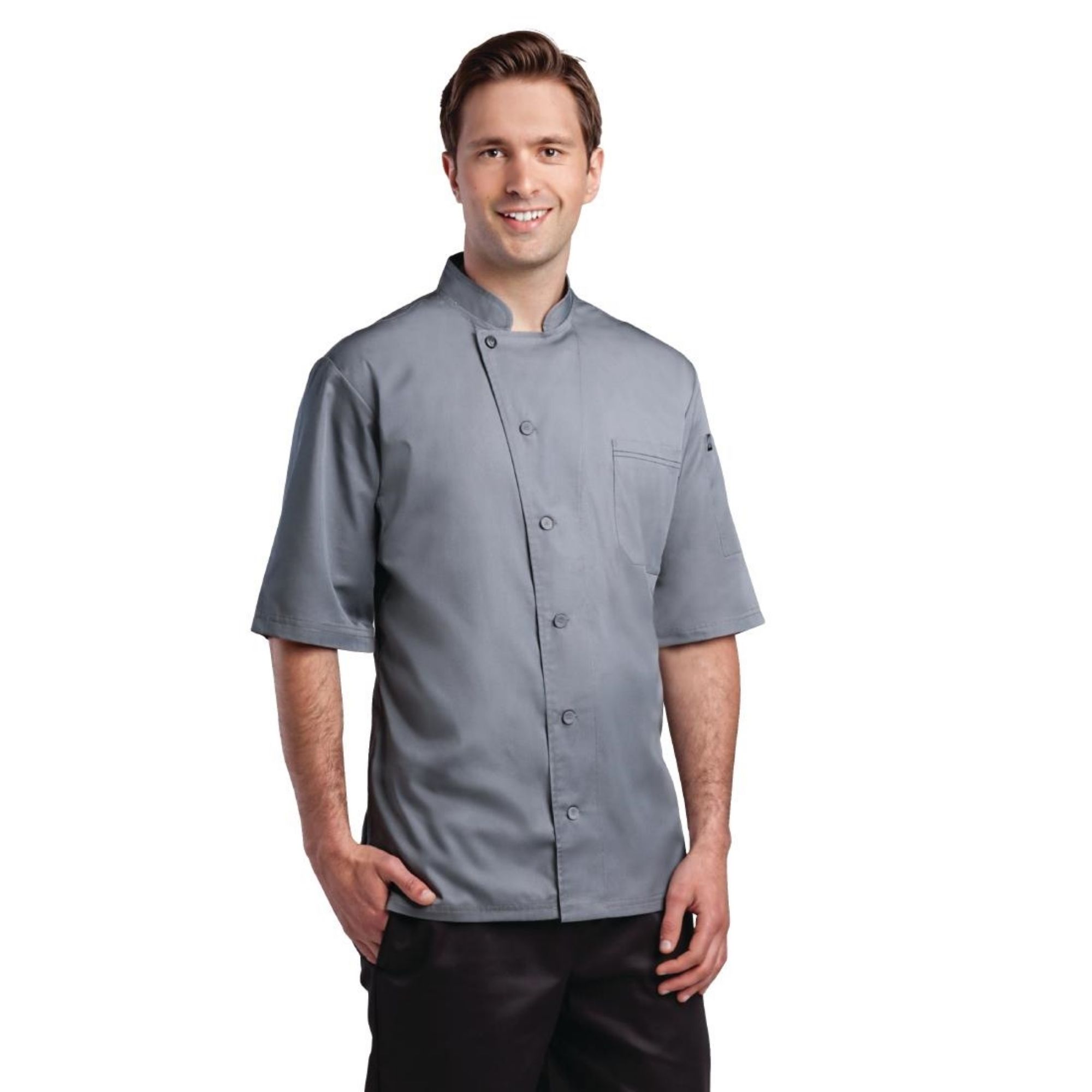 Picture of Chef Works Valais Signature Series Unisex Chef Jacket Grey 2XL
