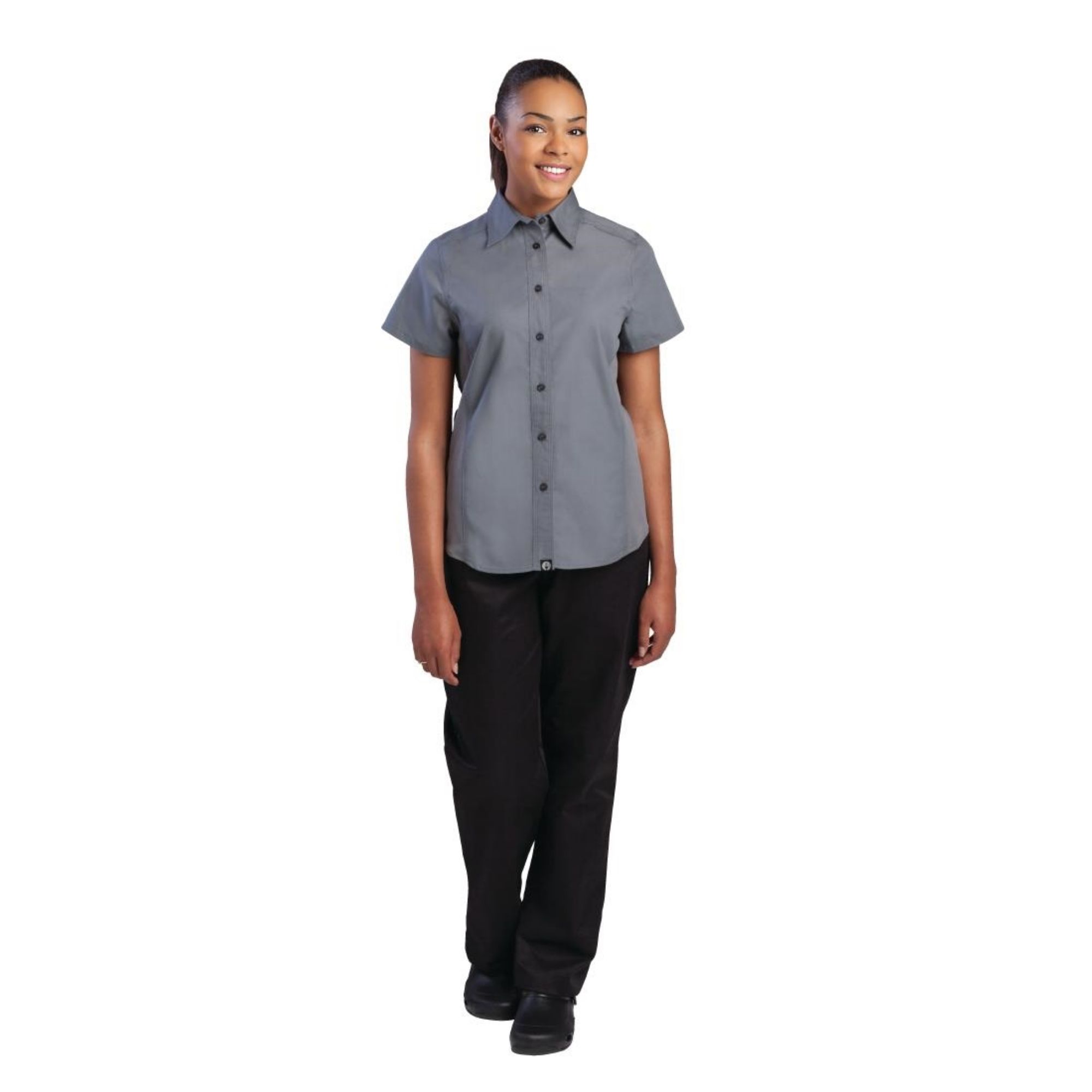 Picture of Chef Works Womens Grey Cool Vent Chef Shirt M