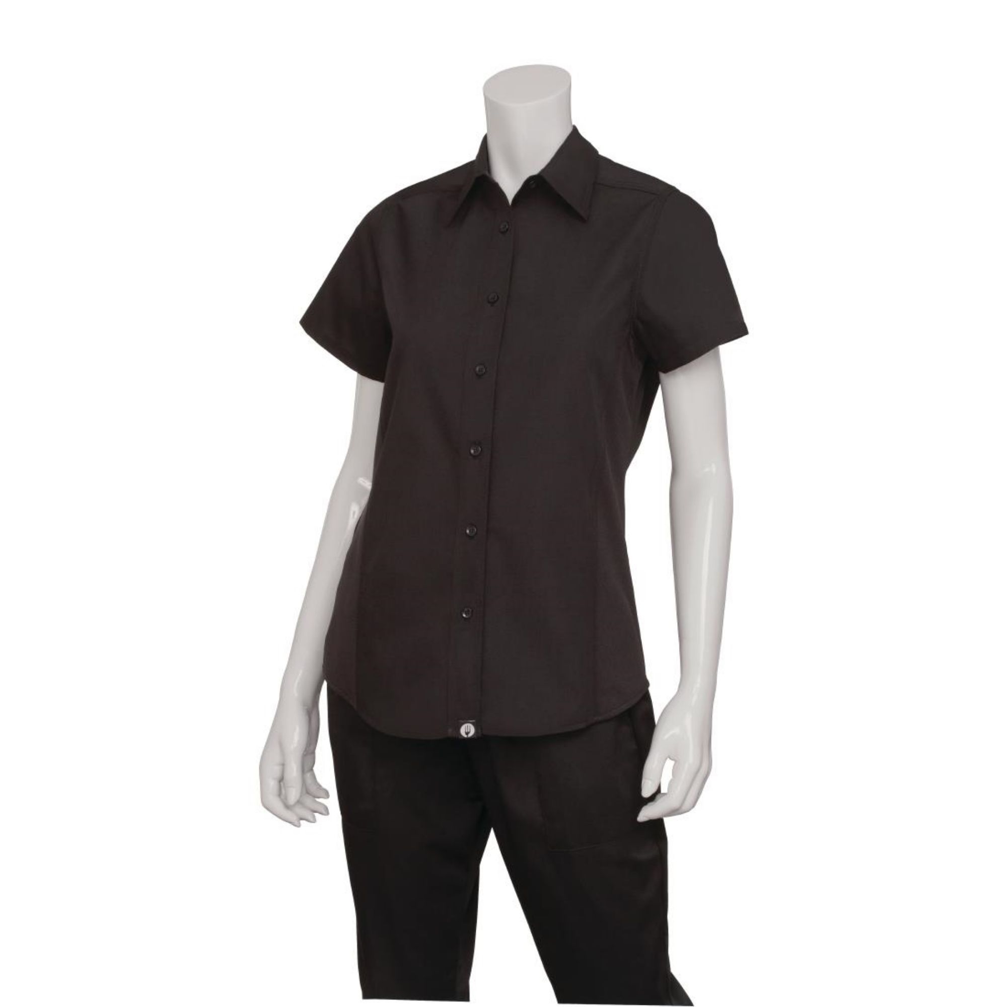 Picture of Chef Works Womens Cool Vent Chefs Shirt Black XS
