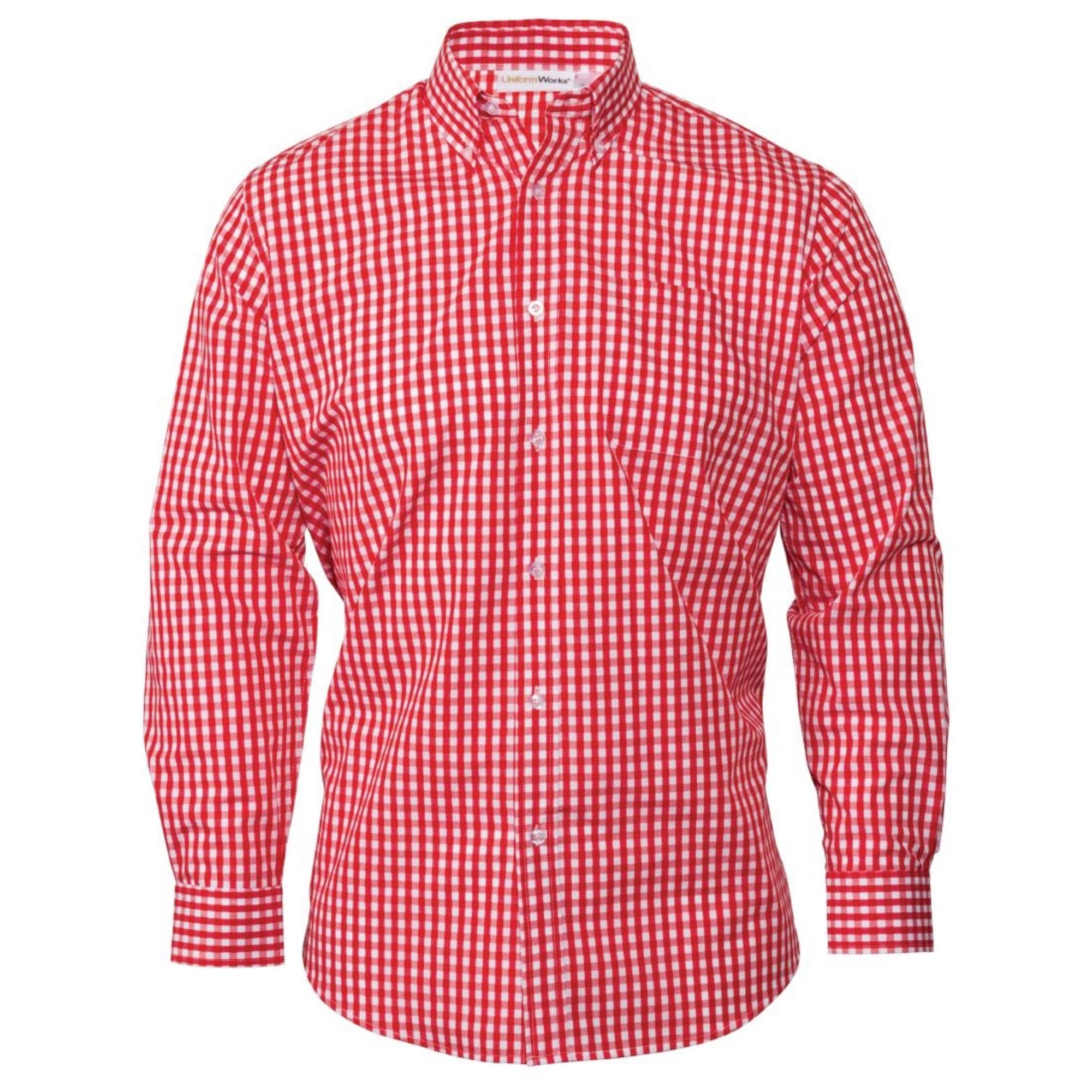 Picture of Chef Works Mens Gingham Shirt Red XL