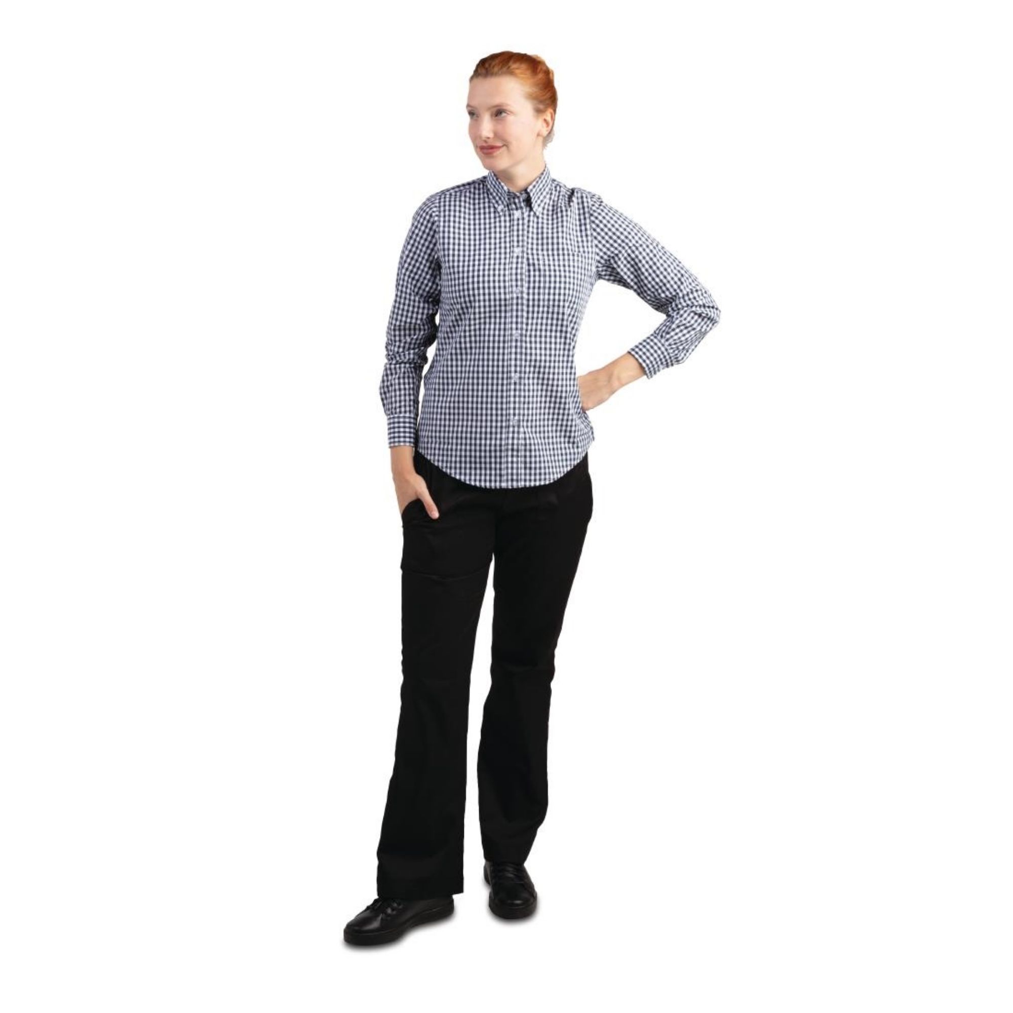 Picture of Chef Works Womens Gingham Shirt Black XL
