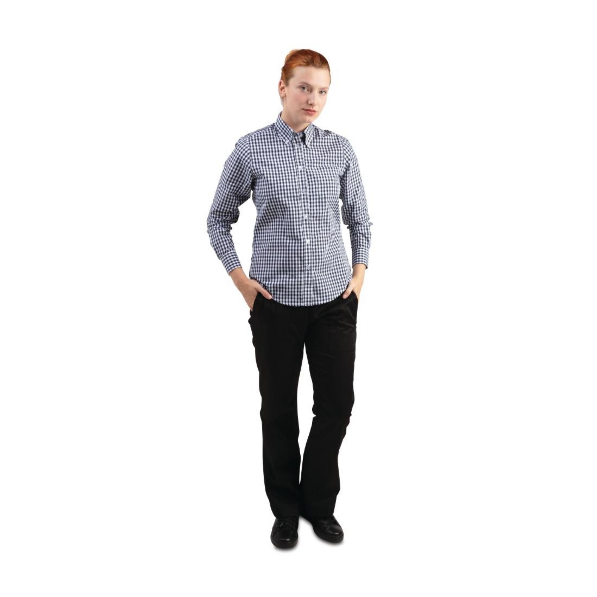 Picture of Chef Works Womens Gingham Shirt Black XS