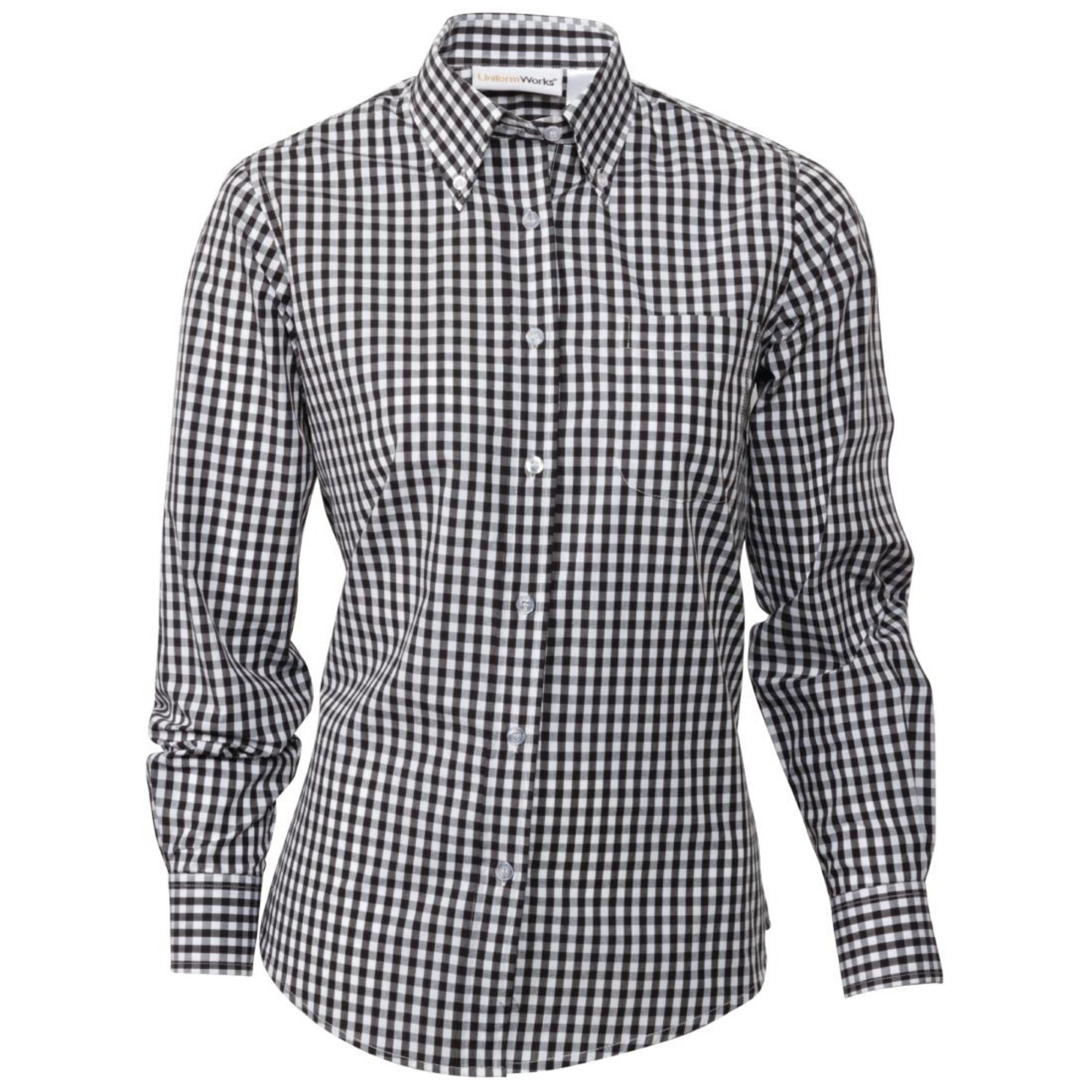 Picture of Chef Works Womens Gingham Shirt Black XL