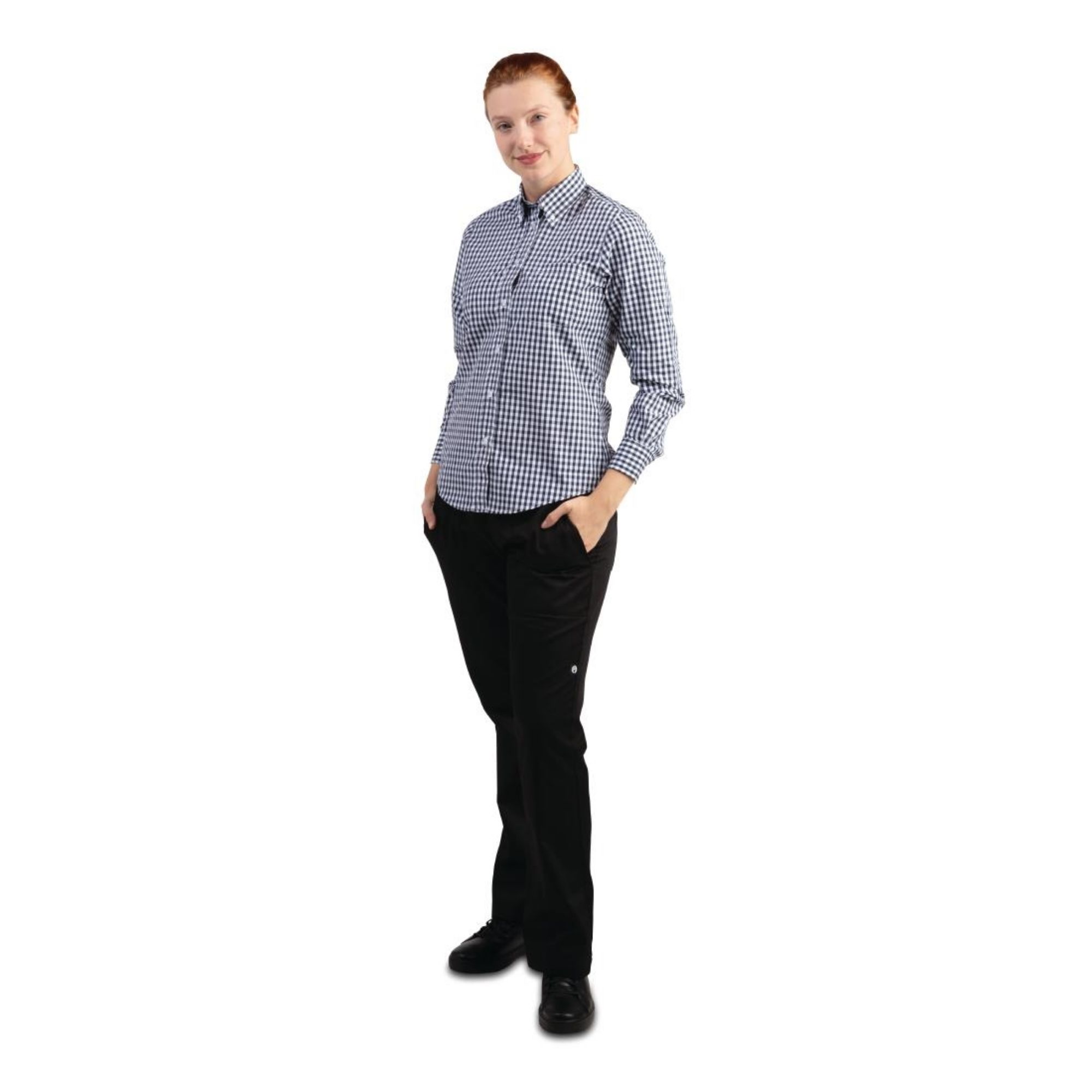 Picture of Chef Works Womens Gingham Shirt Black L