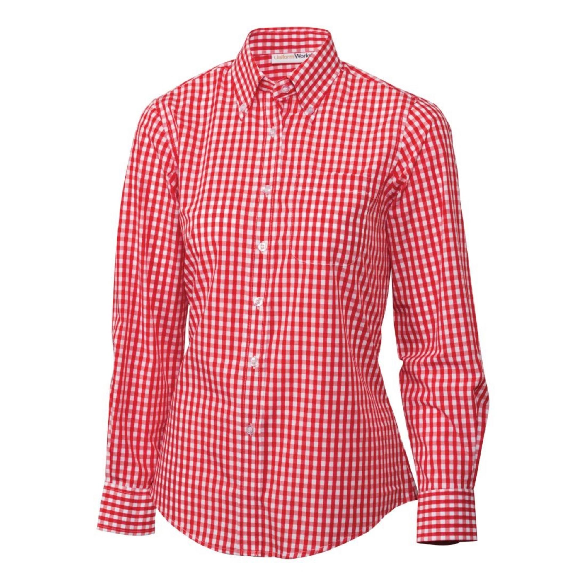 Picture of Chef Works Womens Gingham Shirt Red S