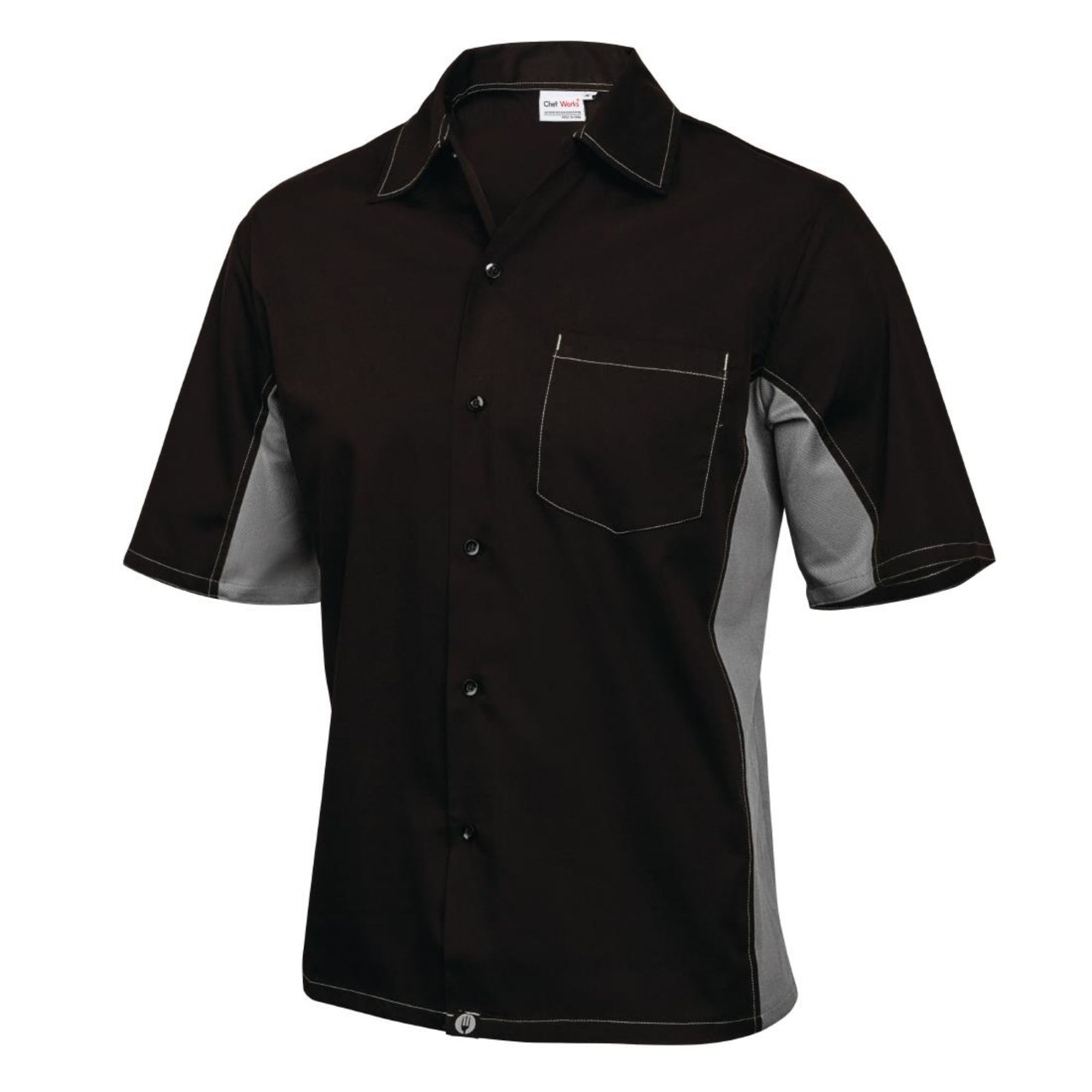 Picture of Chef Works Unisex Contrast Shirt Black & Grey L