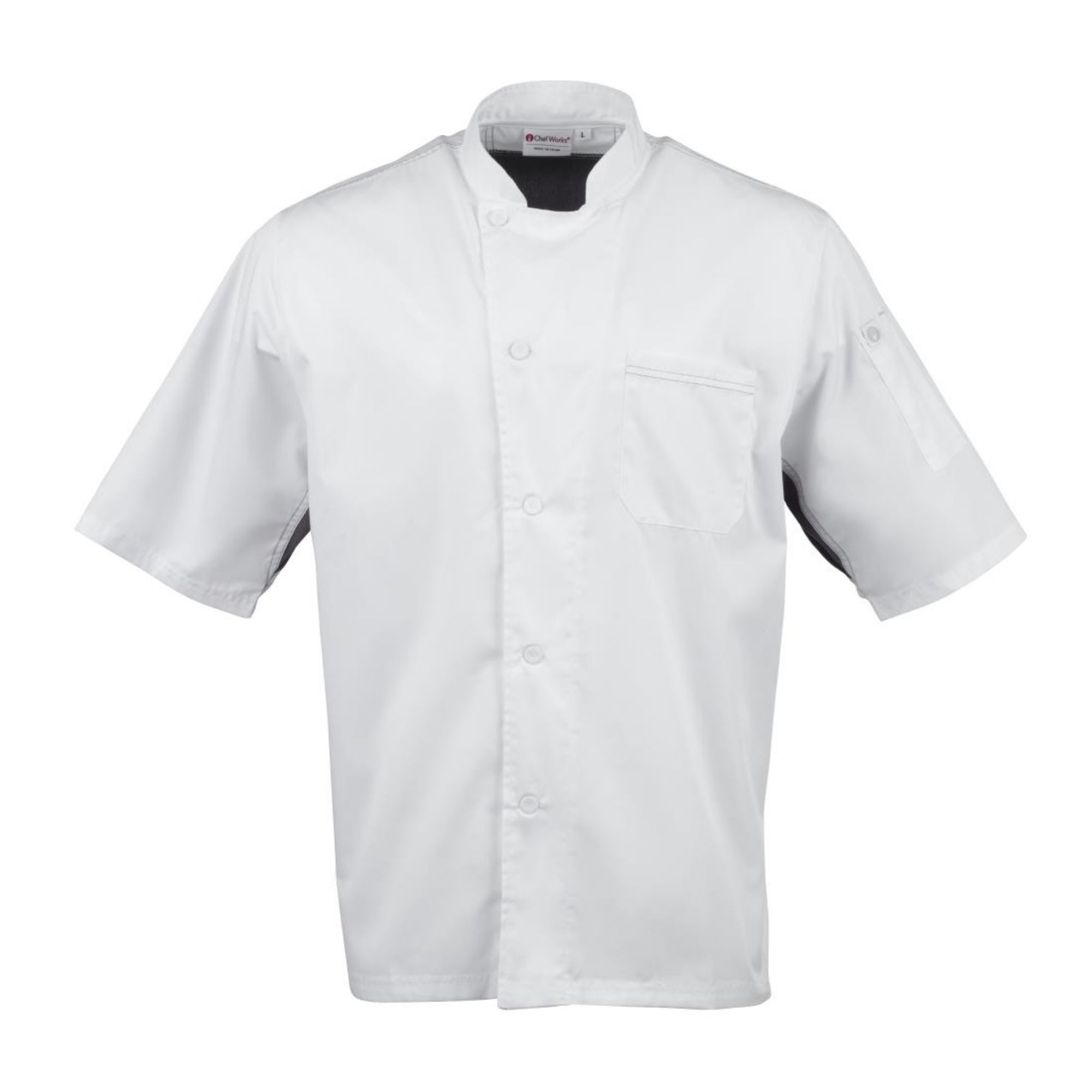 Picture of Chef Works Valais Unisex Chef Jacket White with Grey 2XL