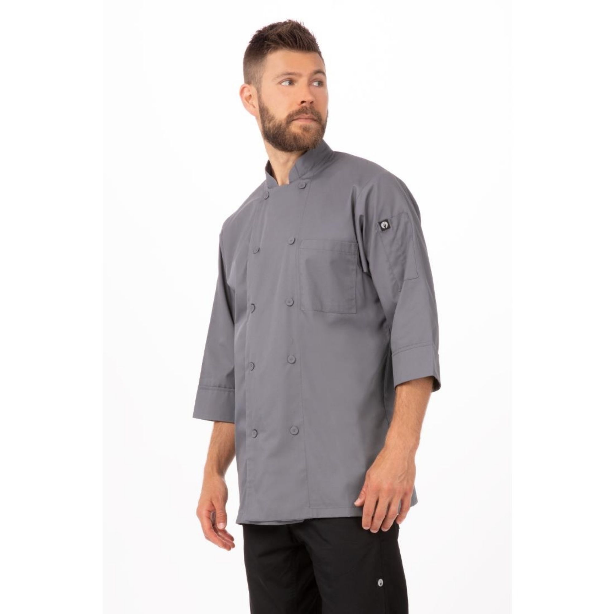 Picture of Colour By Chef Works Unisex Chef Jacket Grey 3XL