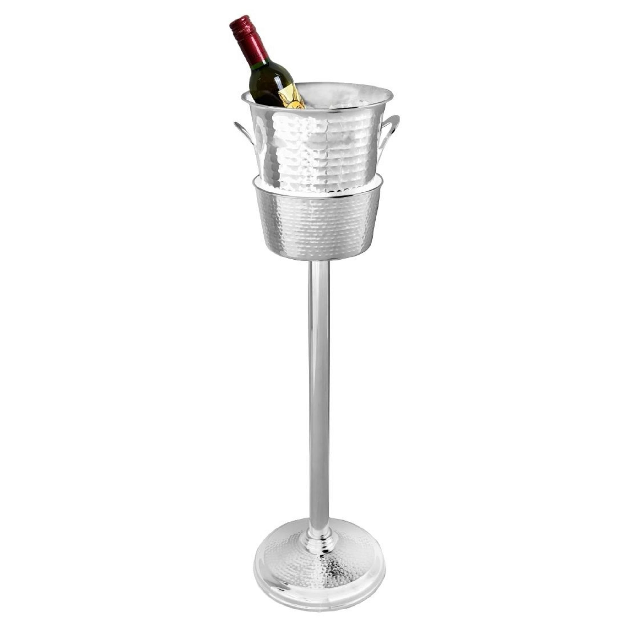 Picture of Olympia Wine Bucket Stand Hammered Stainless Steel